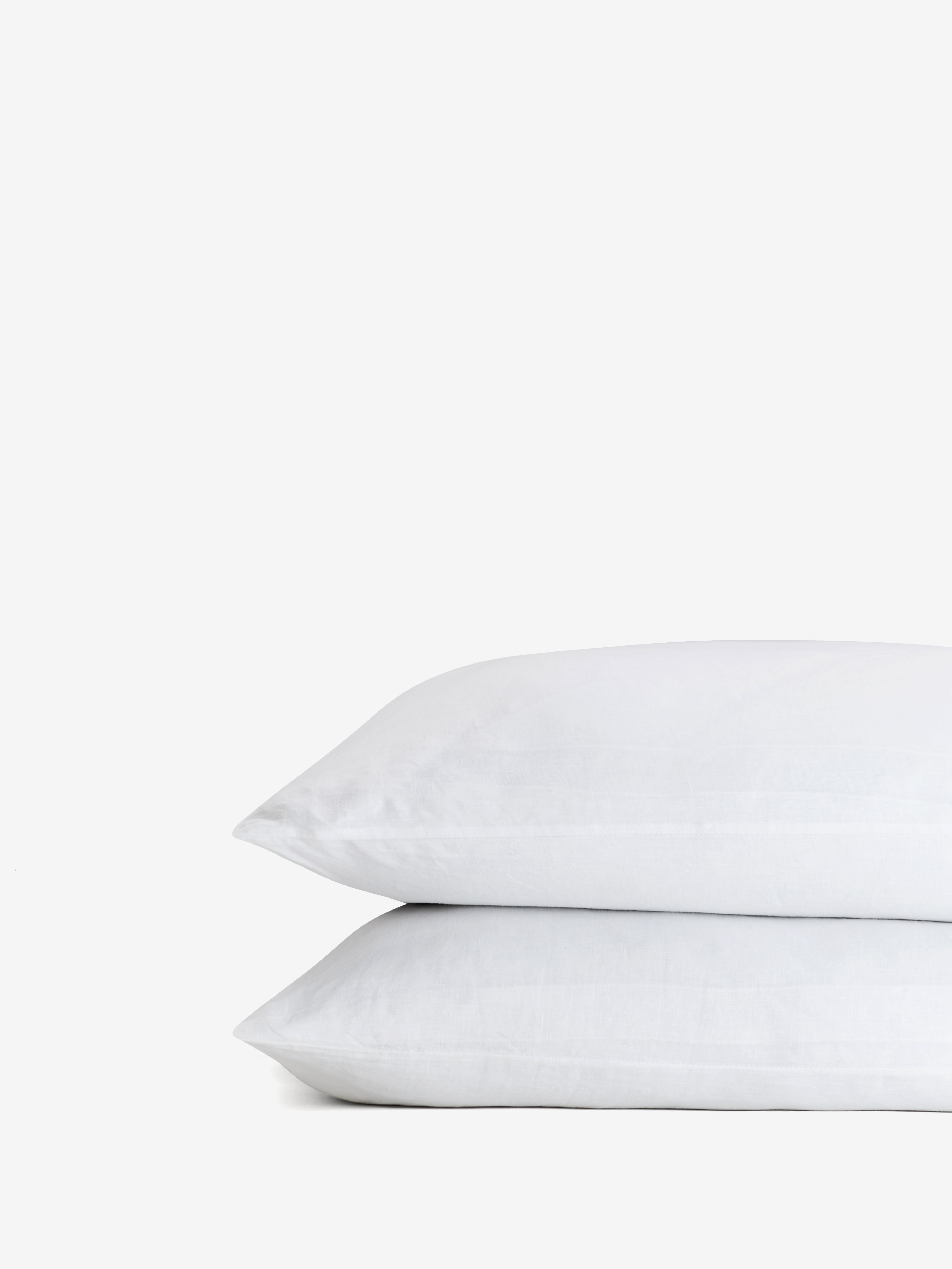 זוג ציפיות פשתן בצבע לבן