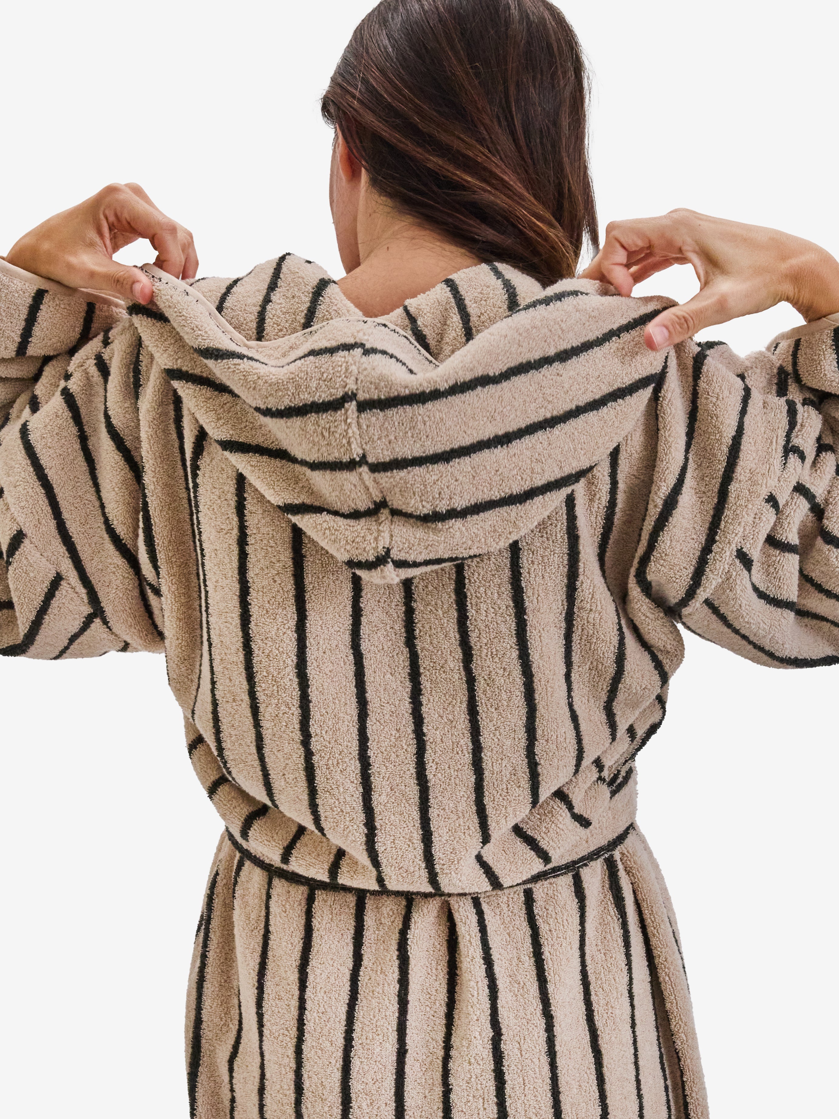 חלוק רחצה פסים Cream Black