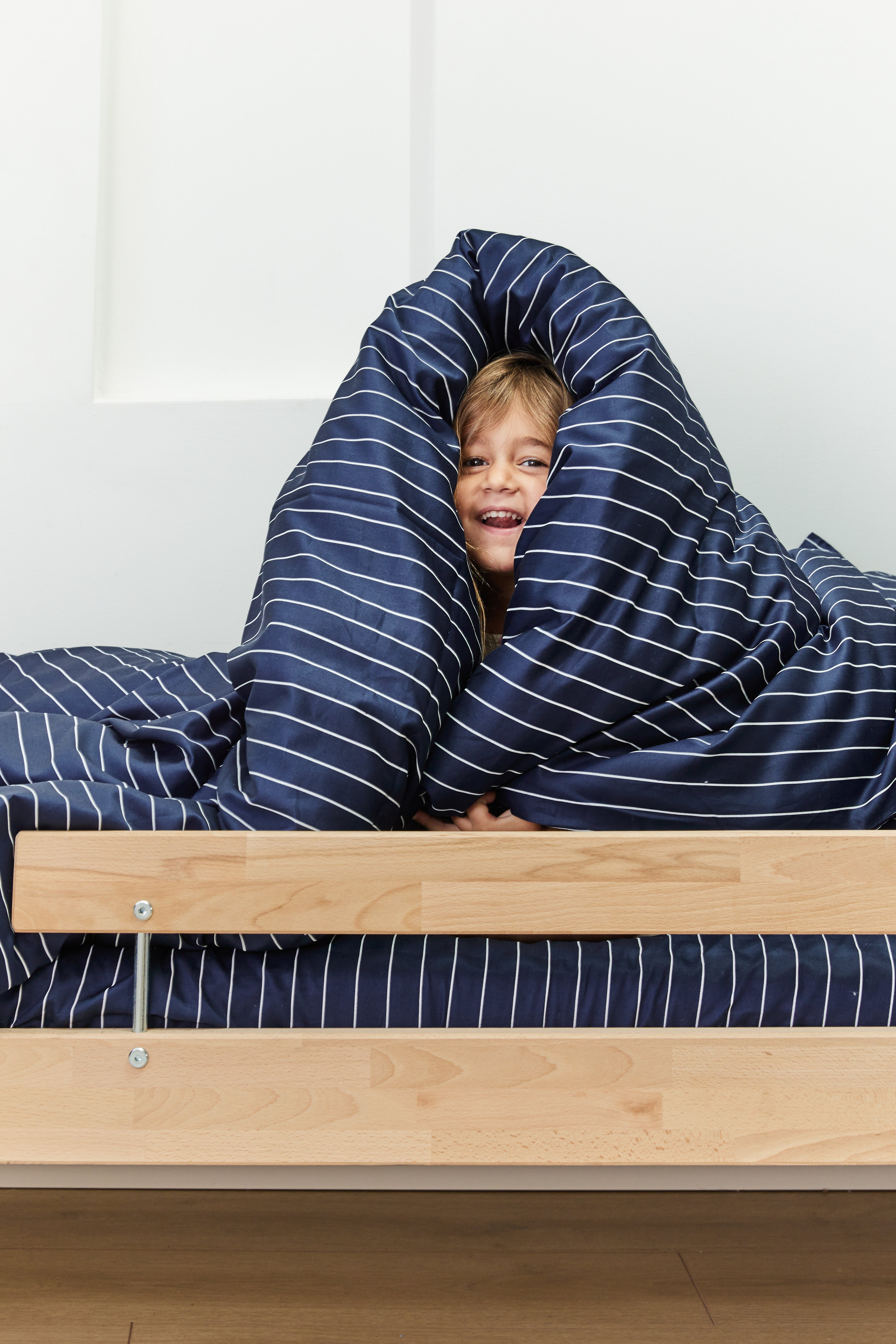 סט מצעי סאטן 500 ילדים Marine Stripes