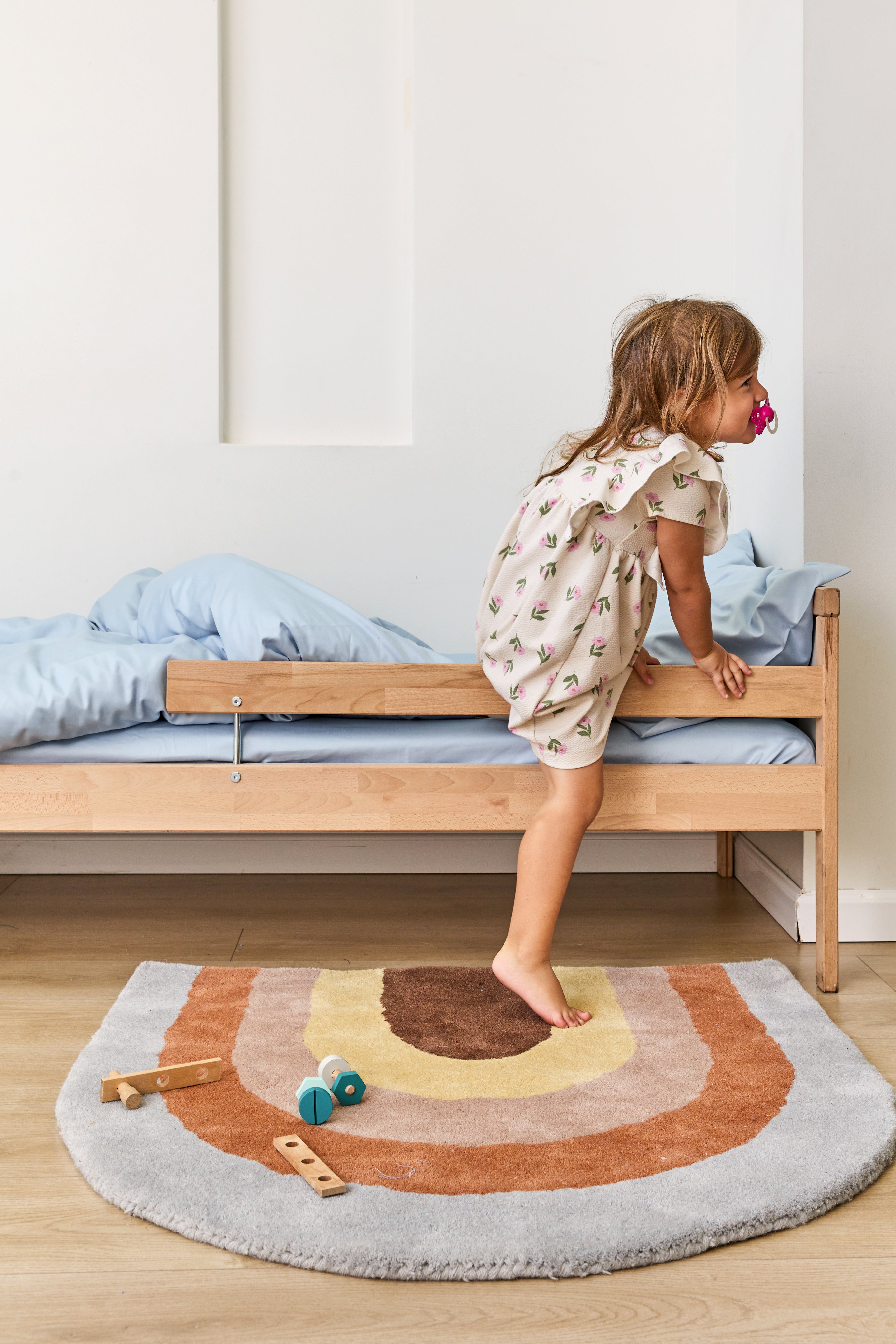 סט מצעי סאטן 500 ילדים Baby Blue