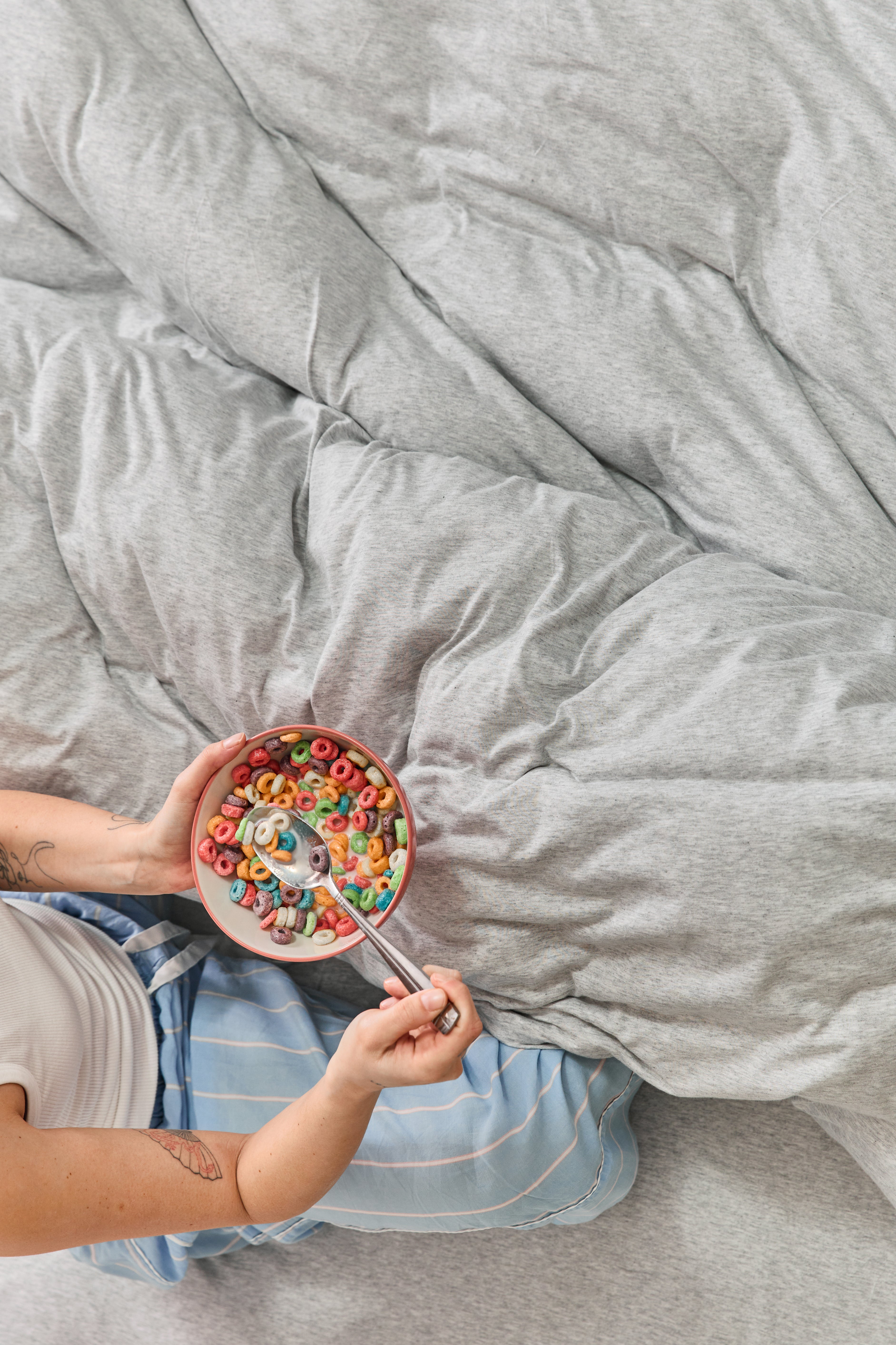 סט מצעי ג'רסי במבוק Light Gray Malange