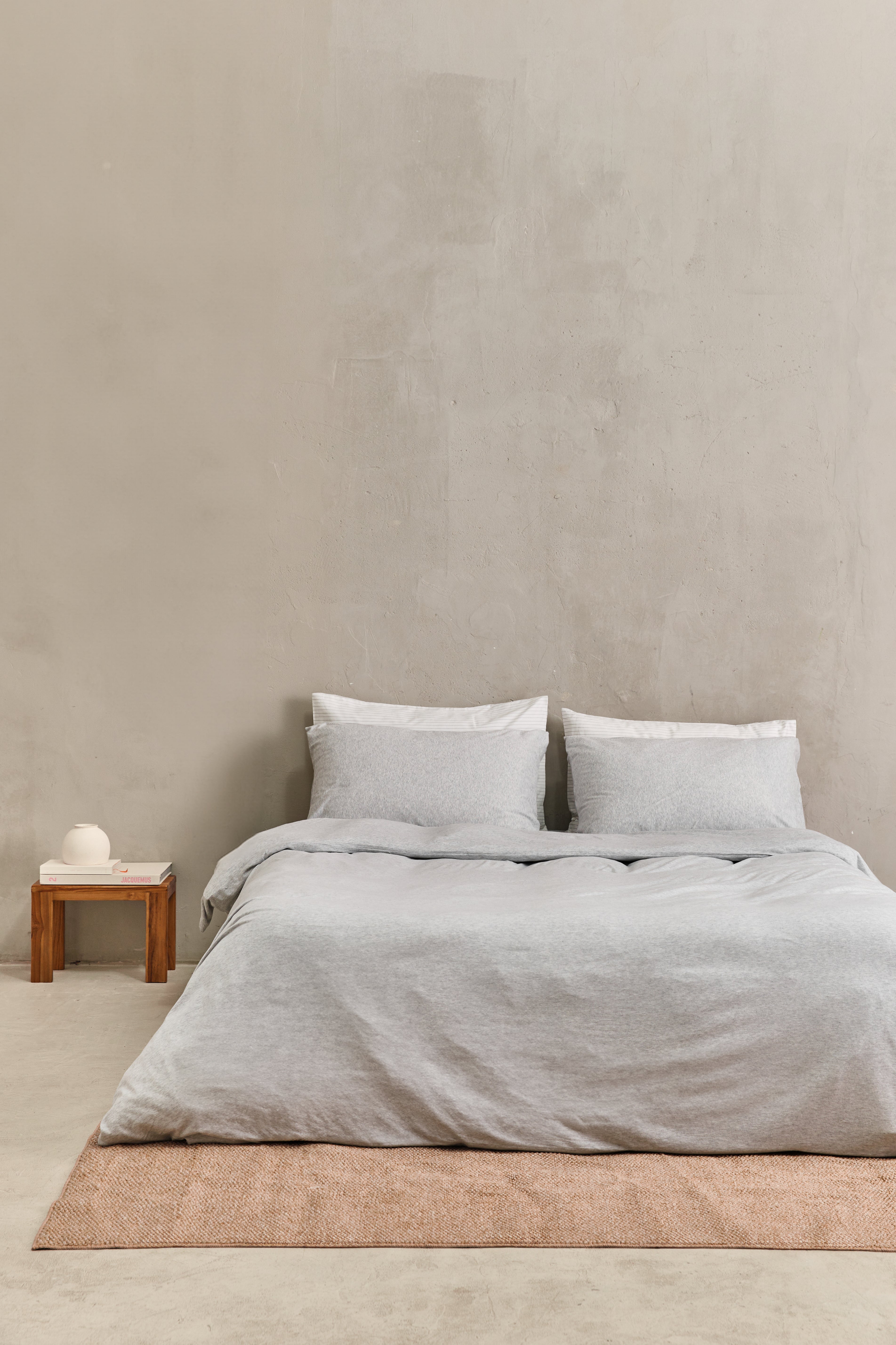 סט מצעי ג'רסי במבוק Light Gray Malange