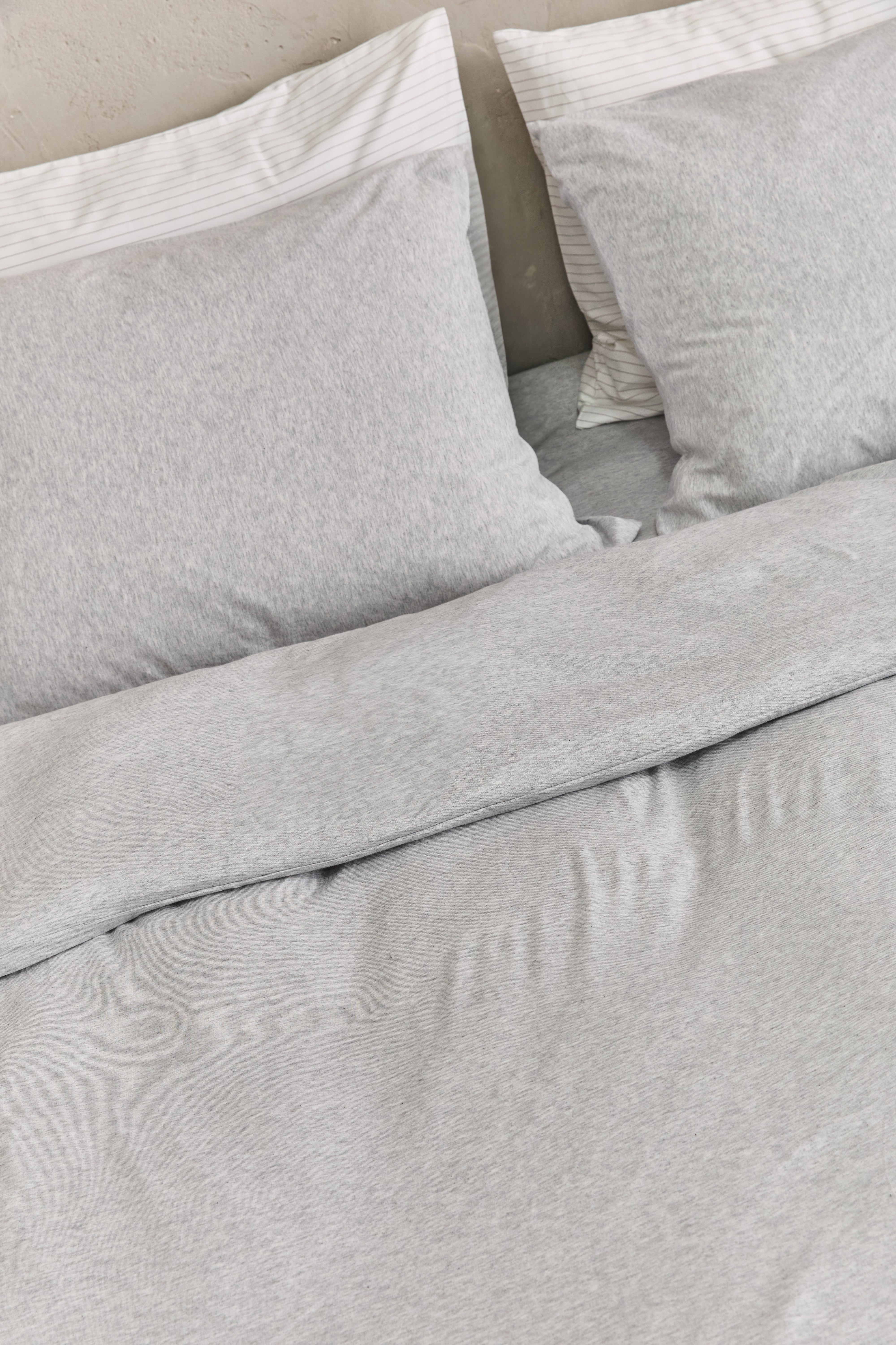 סט מצעי ג'רסי במבוק Light Gray Malange