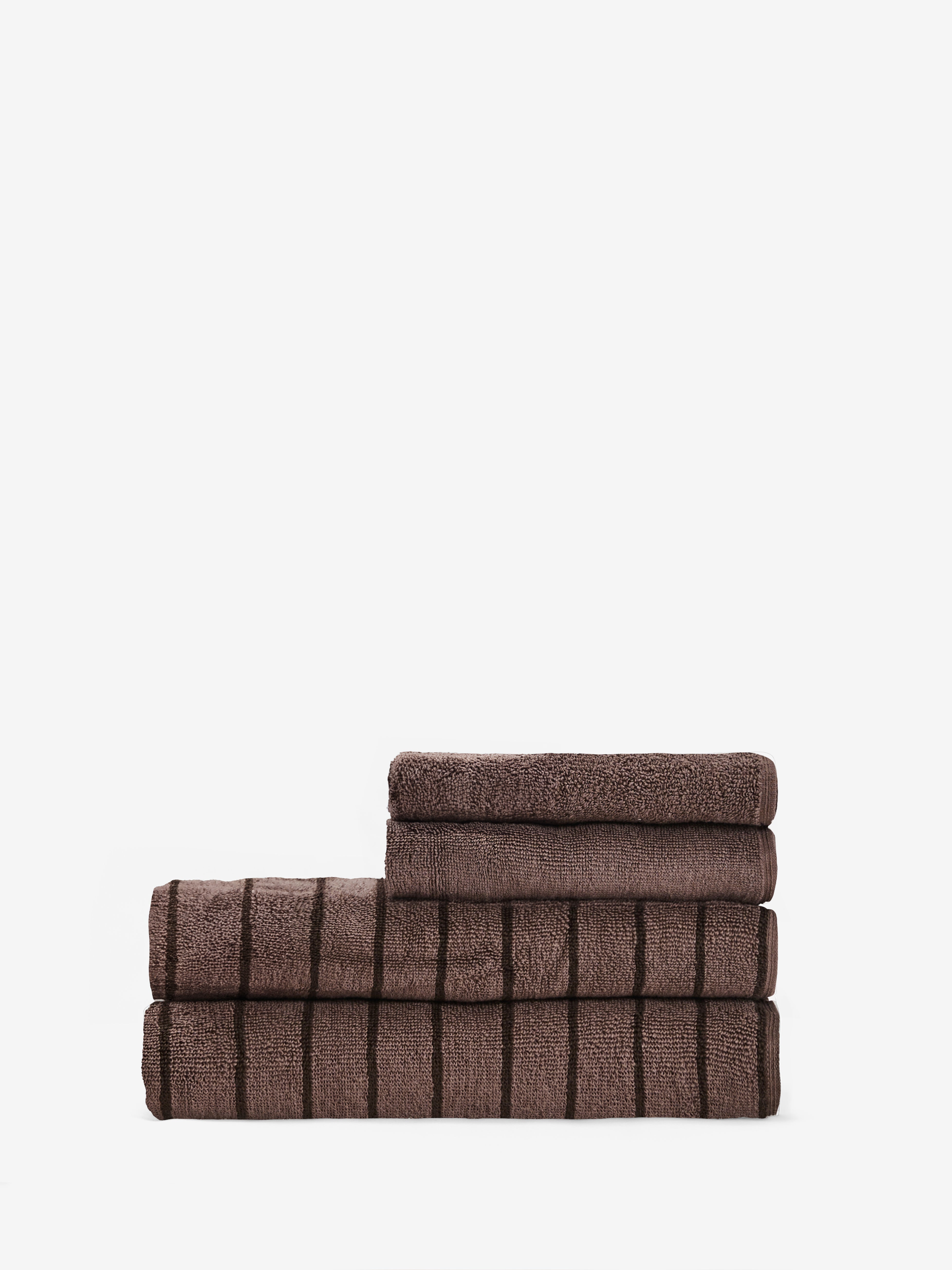 מארז זוג מגבות גוף + זוג מגבות ידיים Double Brown