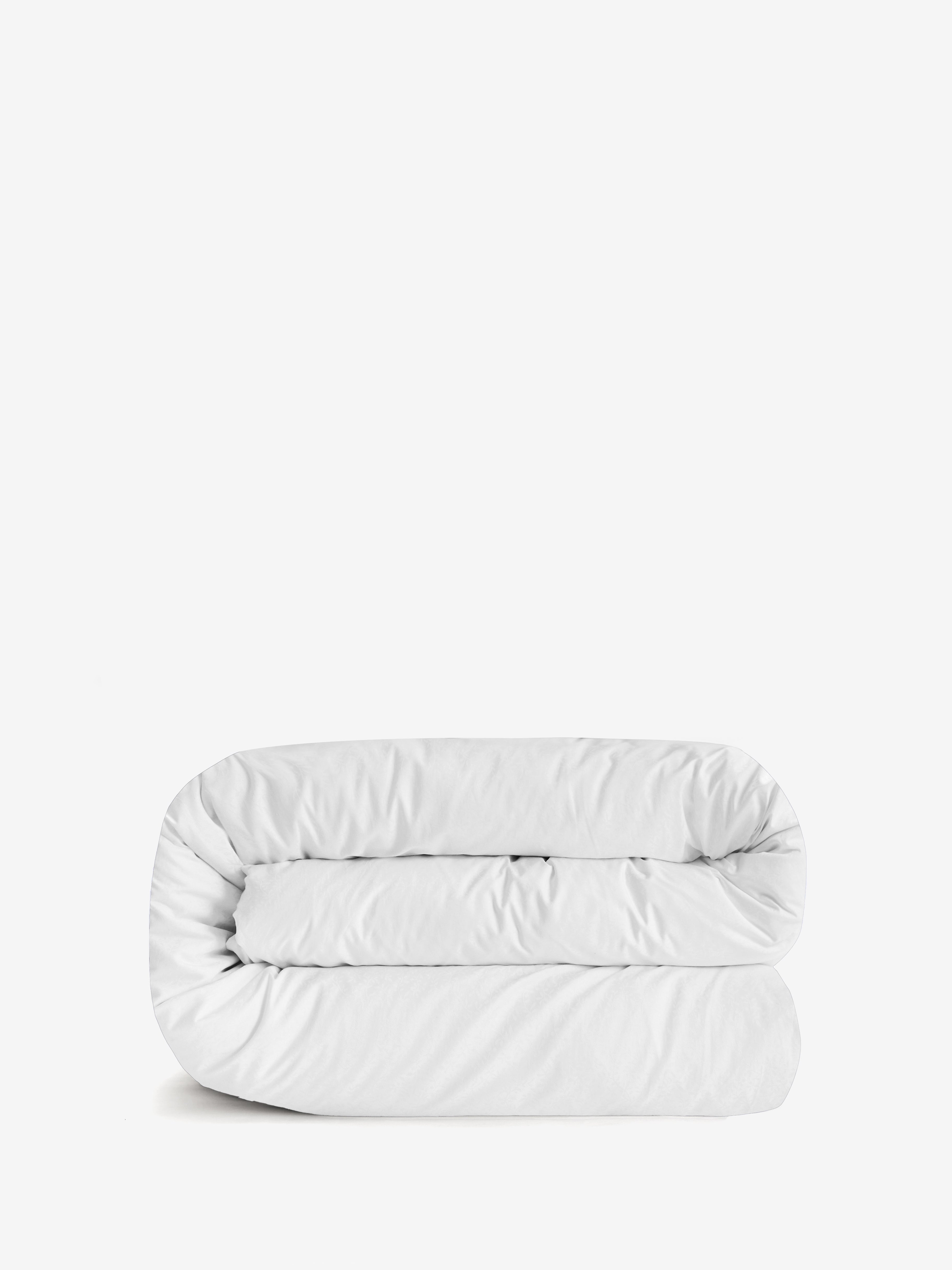 ציפה לשמיכה בהדפס ג'קארד עלים לבן