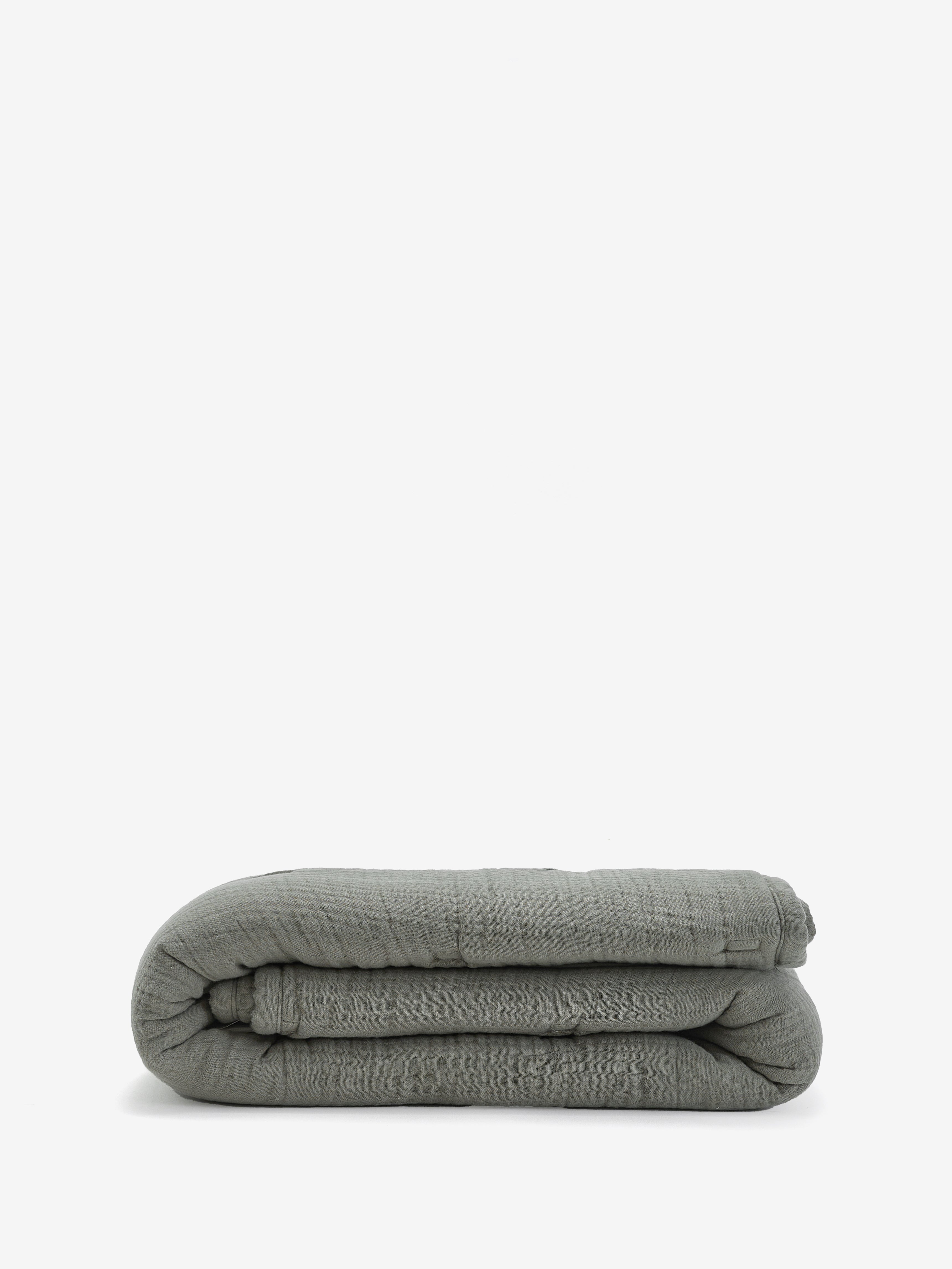 שמיכת פוך מוסלין לתינוקות בצבע ירוק מרווה