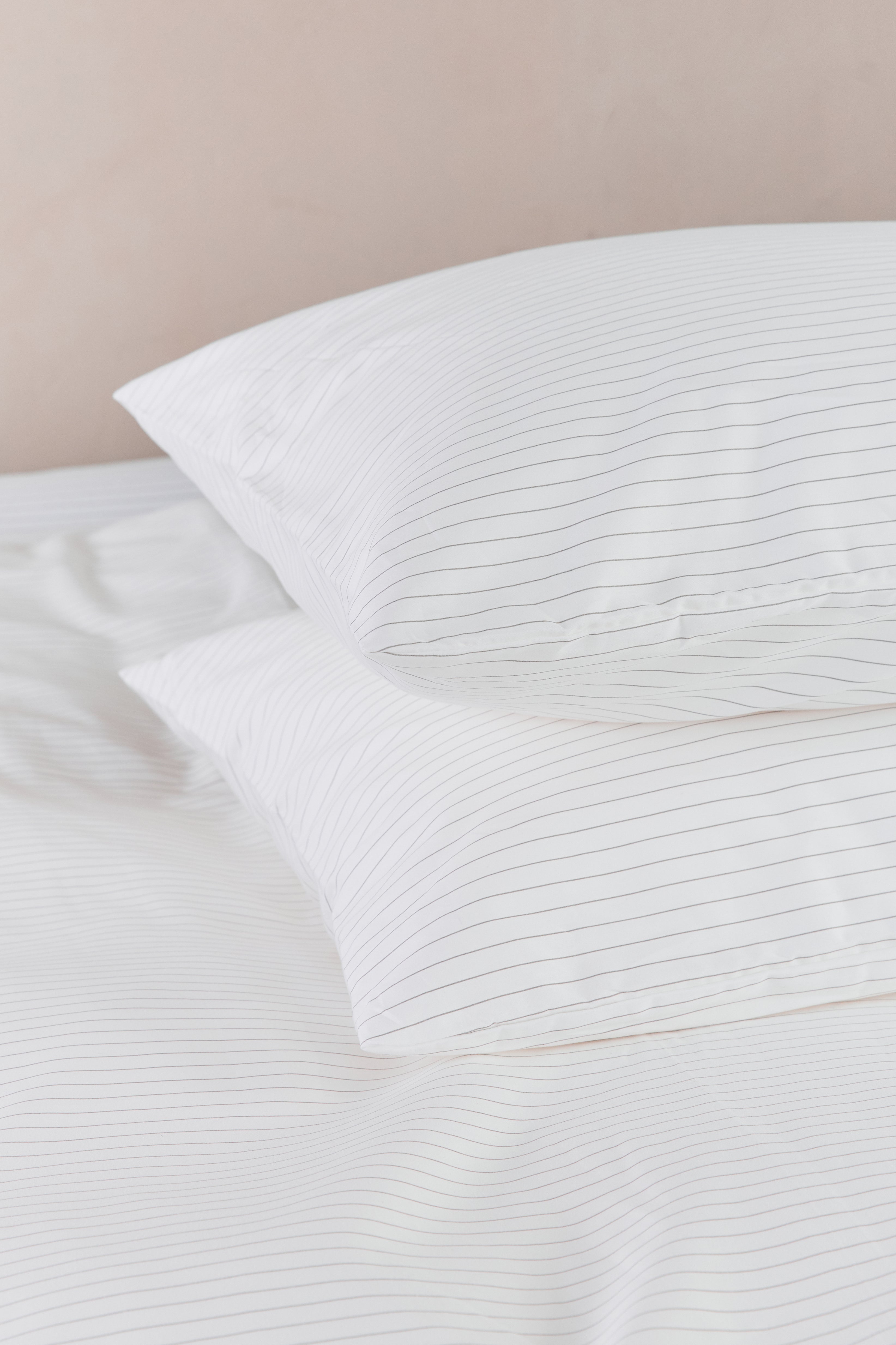 סט מצעי סאטן 500 Stripes Gray