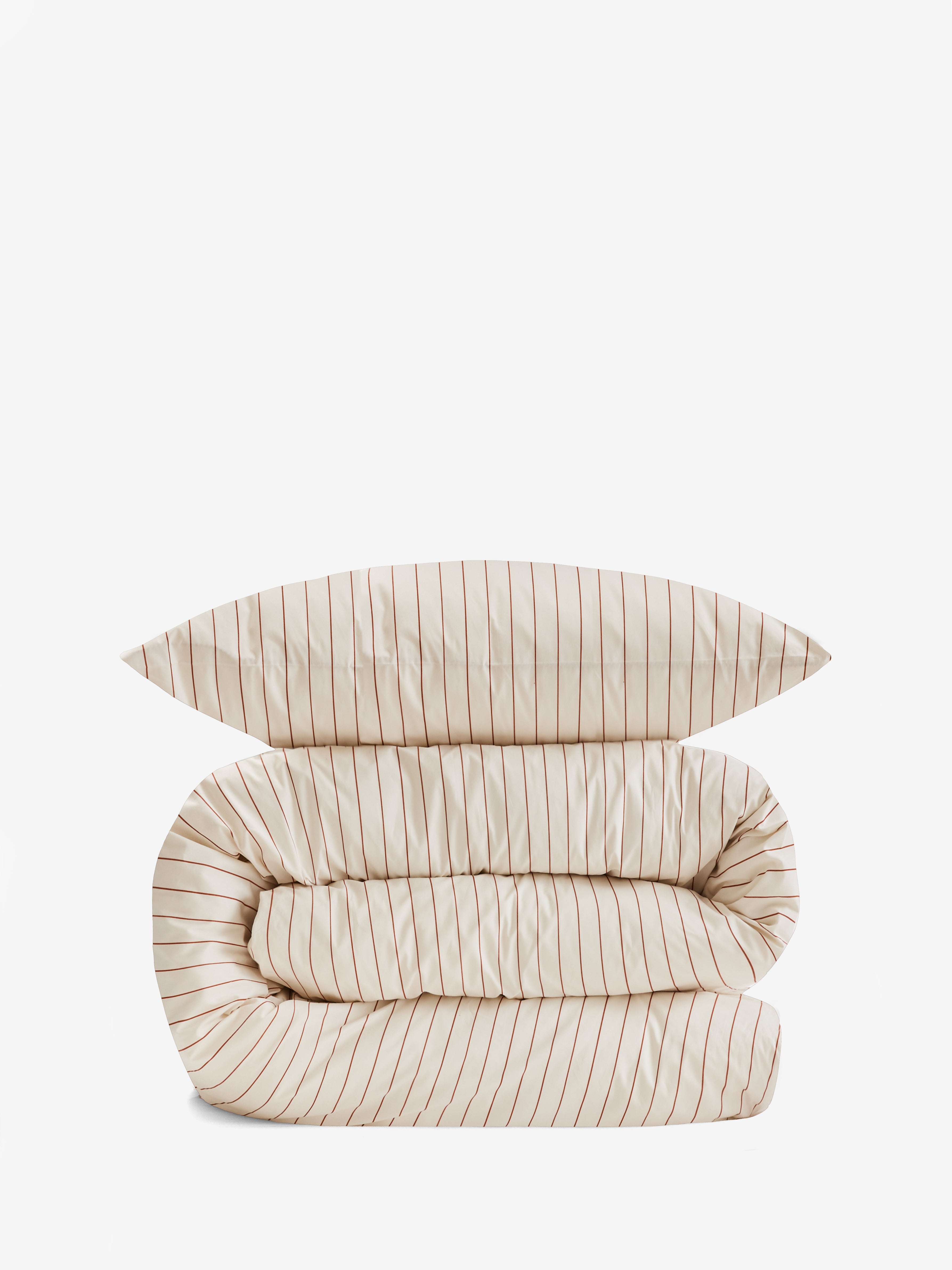 סט מצעי פרקל Stripes Terracotta