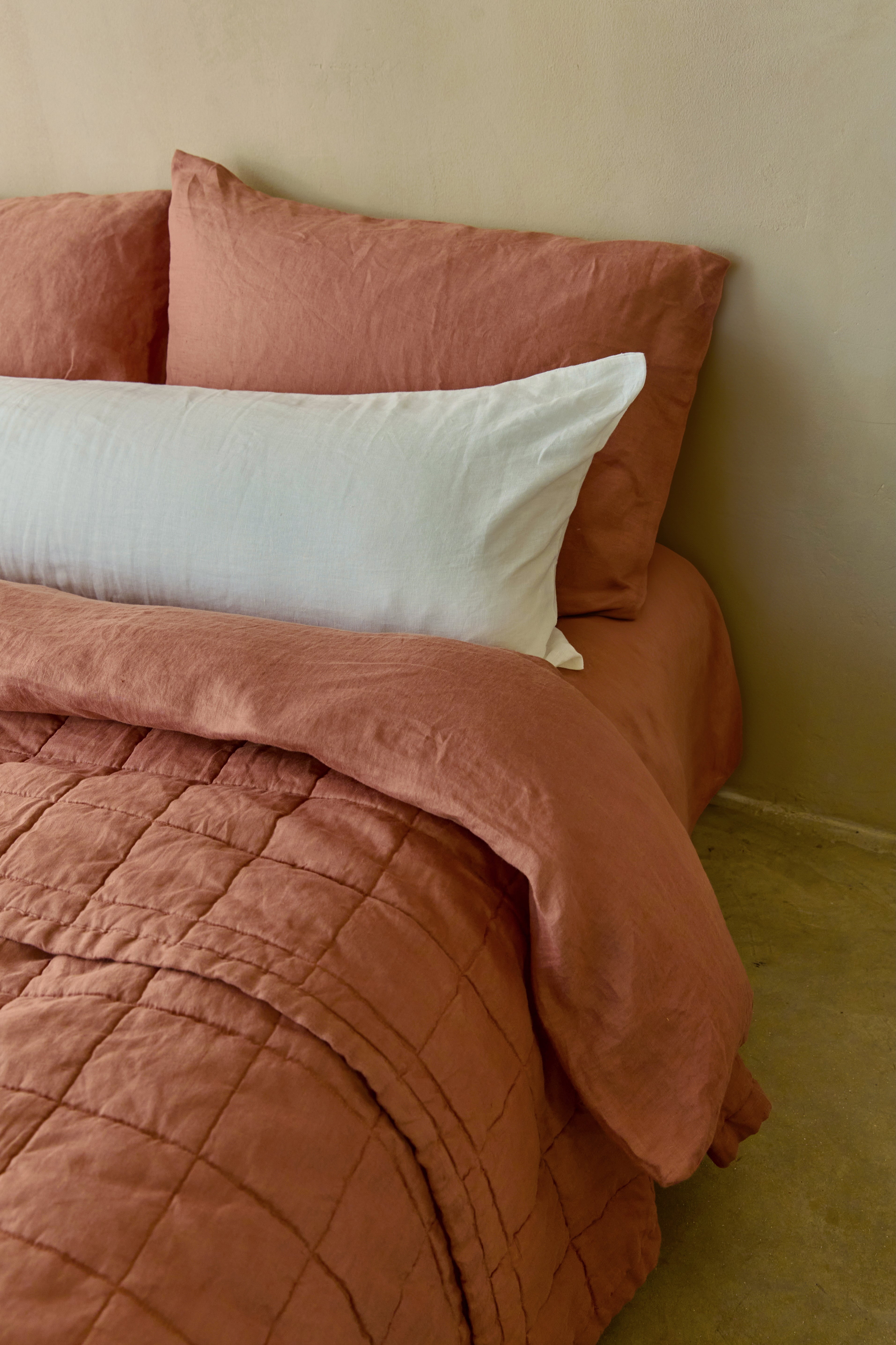 שמיכת קווילט פשתן Mocha Brew