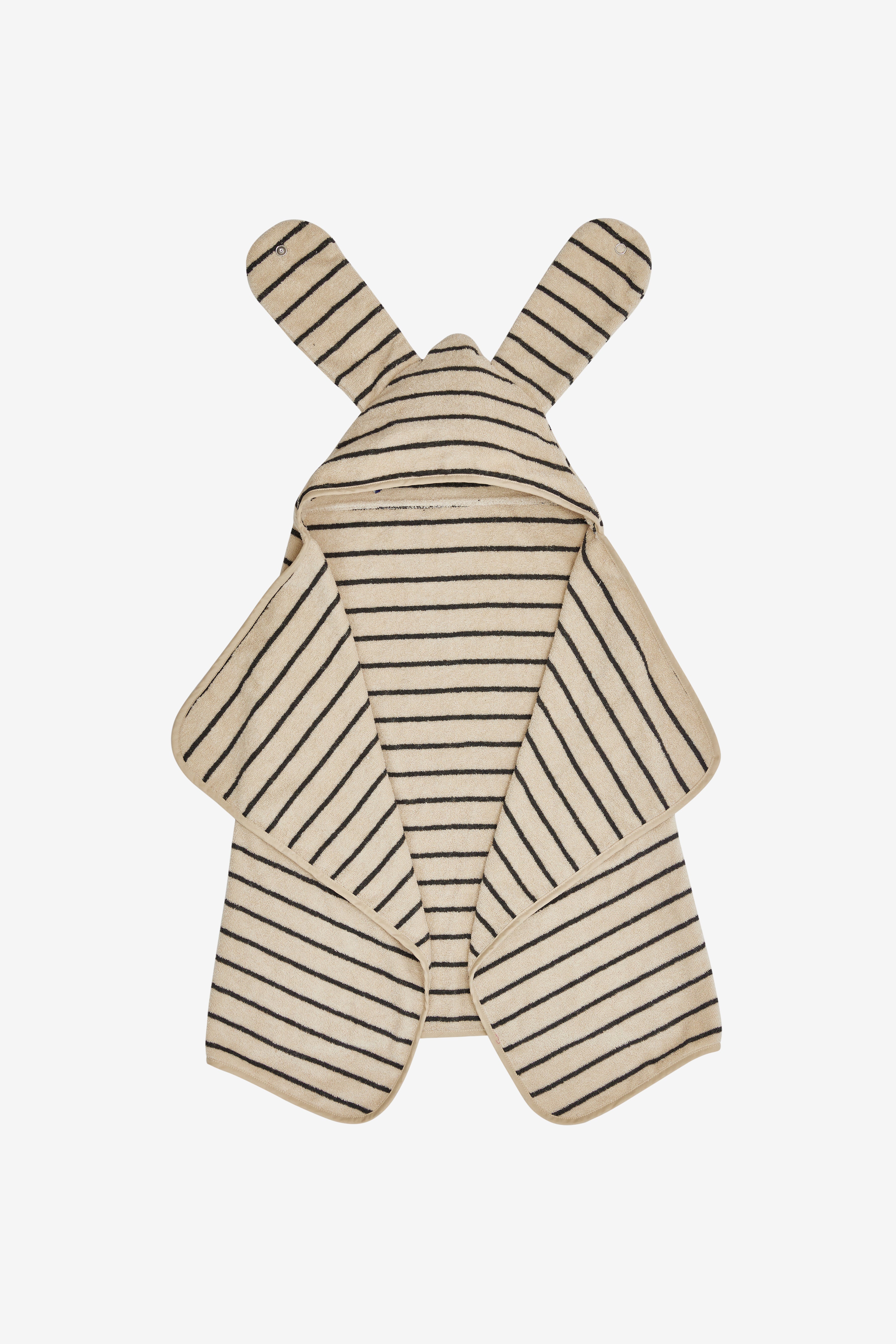 cream.black cuddle baby towel