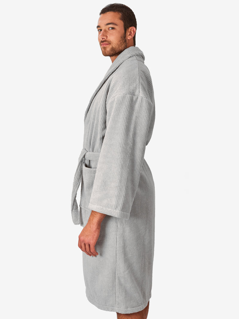 earl.gray ribbed robe