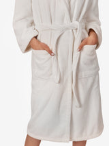milk ribbed robe