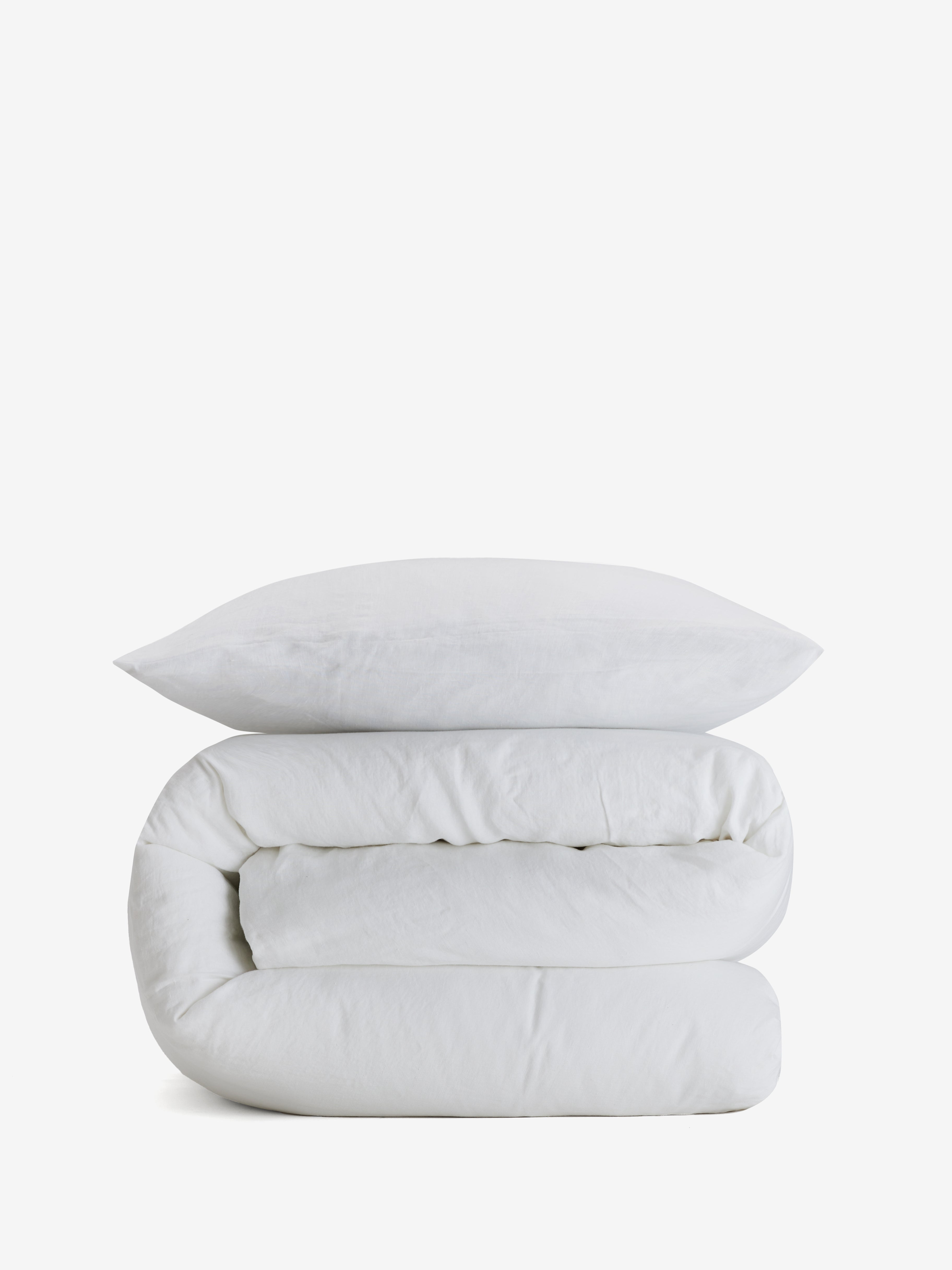 סט מצעי פשתן בצבע לבן