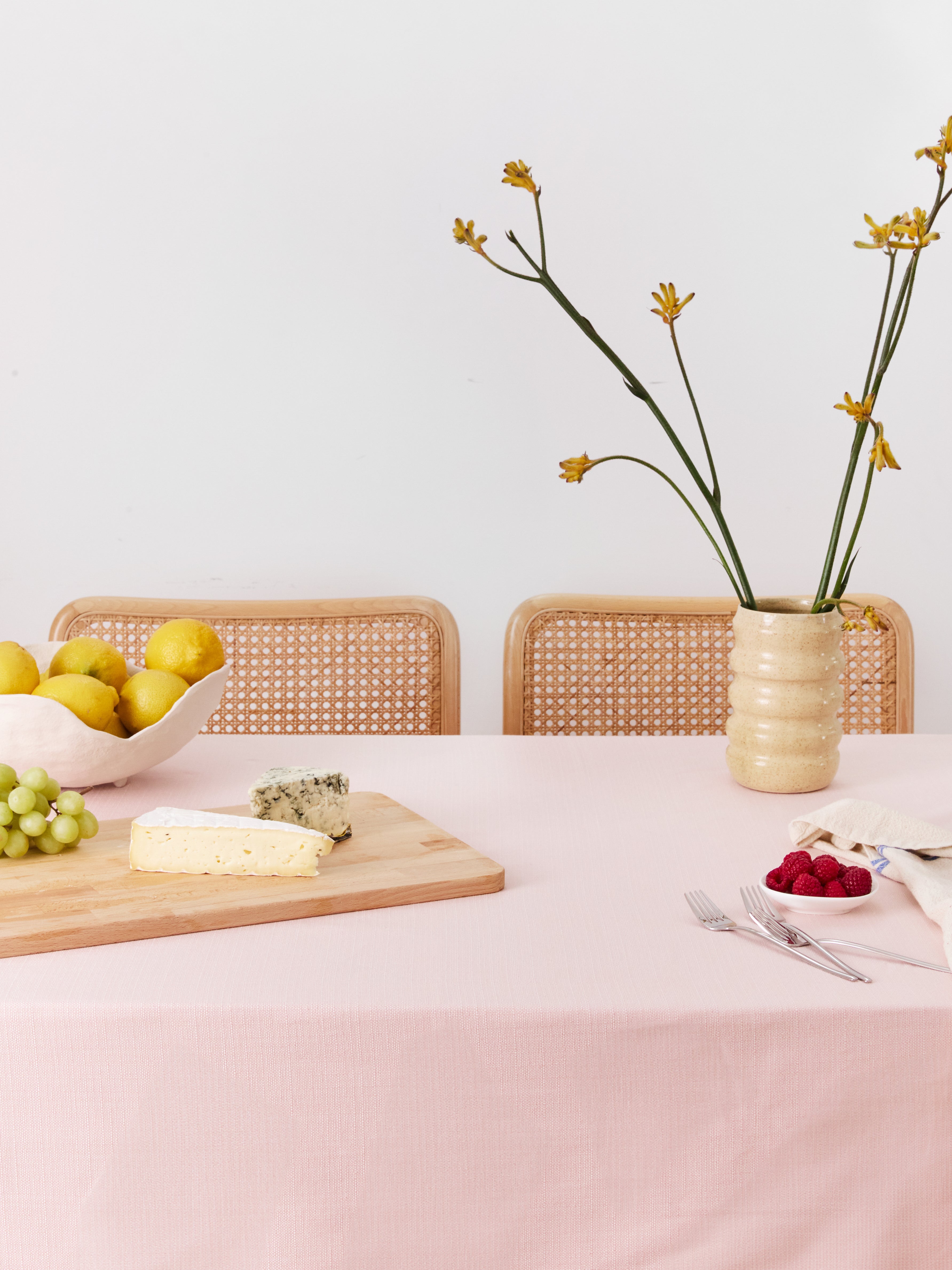 pink tablecloth 