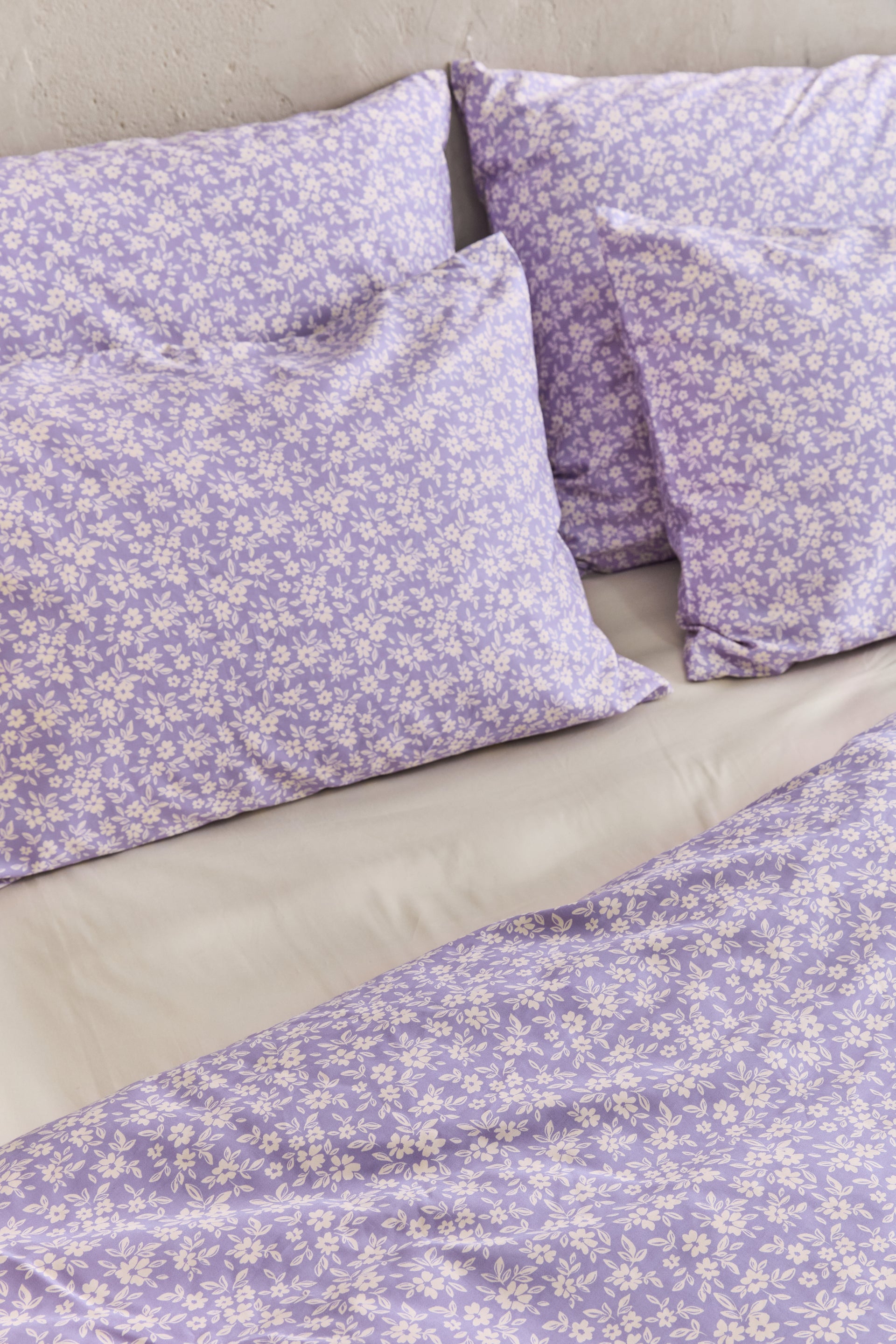 סט מצעי סאטן 500 Purple.Flowers