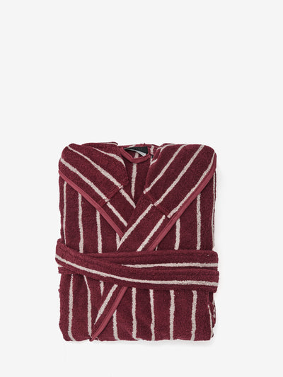 חלוק רחצה פסים Burgundy White