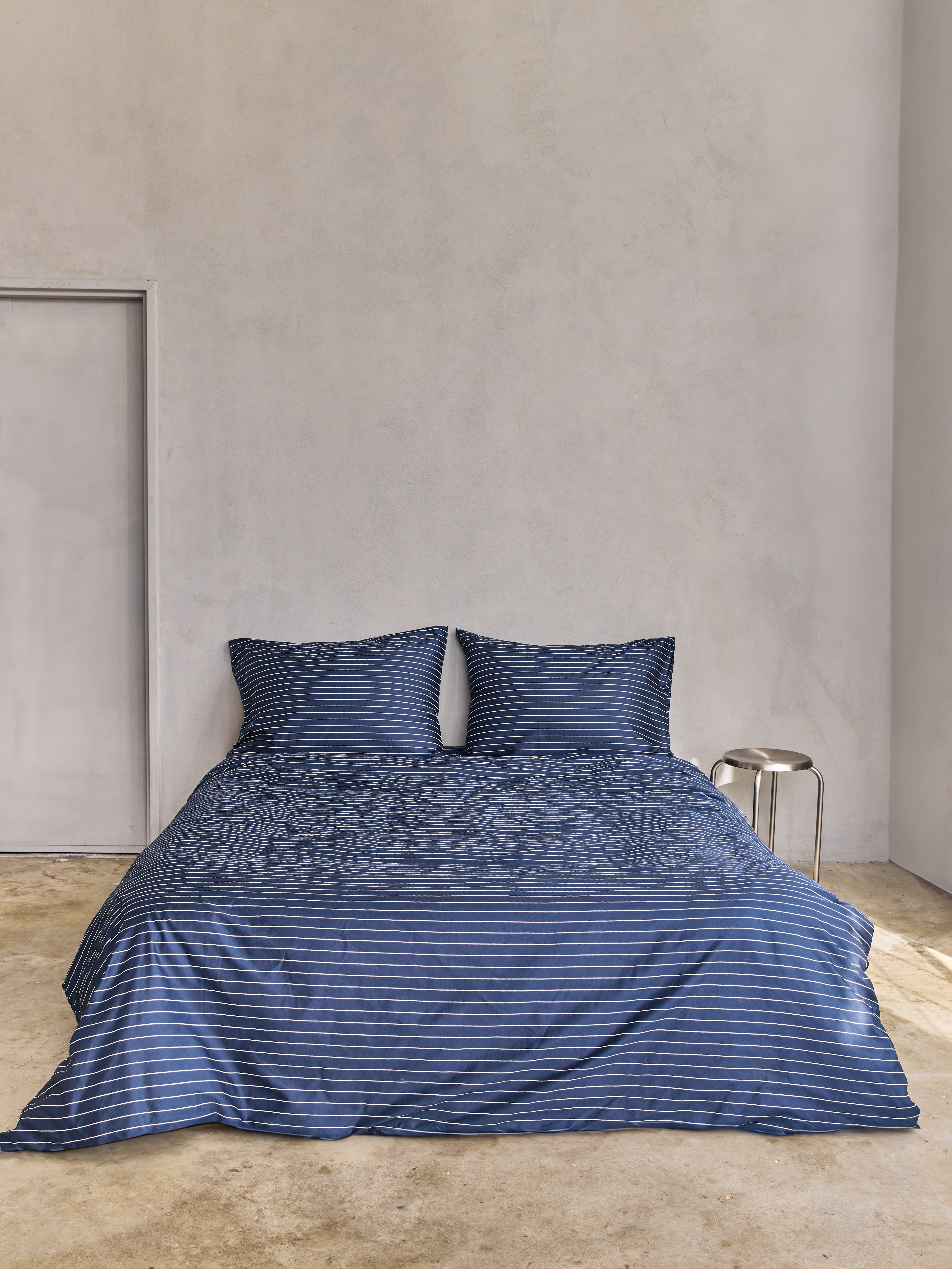 סט מצעי סאטן 500 Marine Stripes