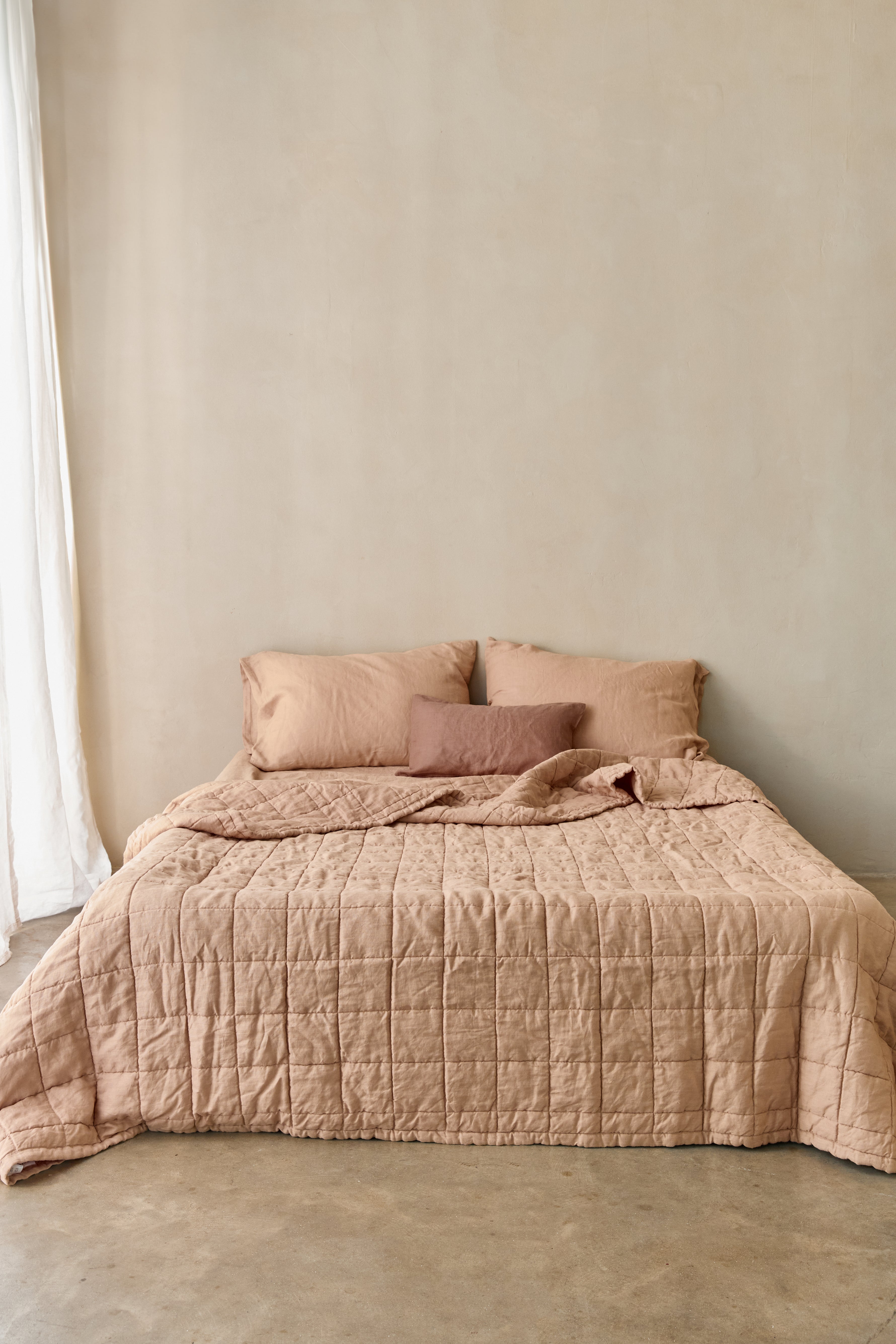 שמיכת קווילט פשתן Maple Sugar