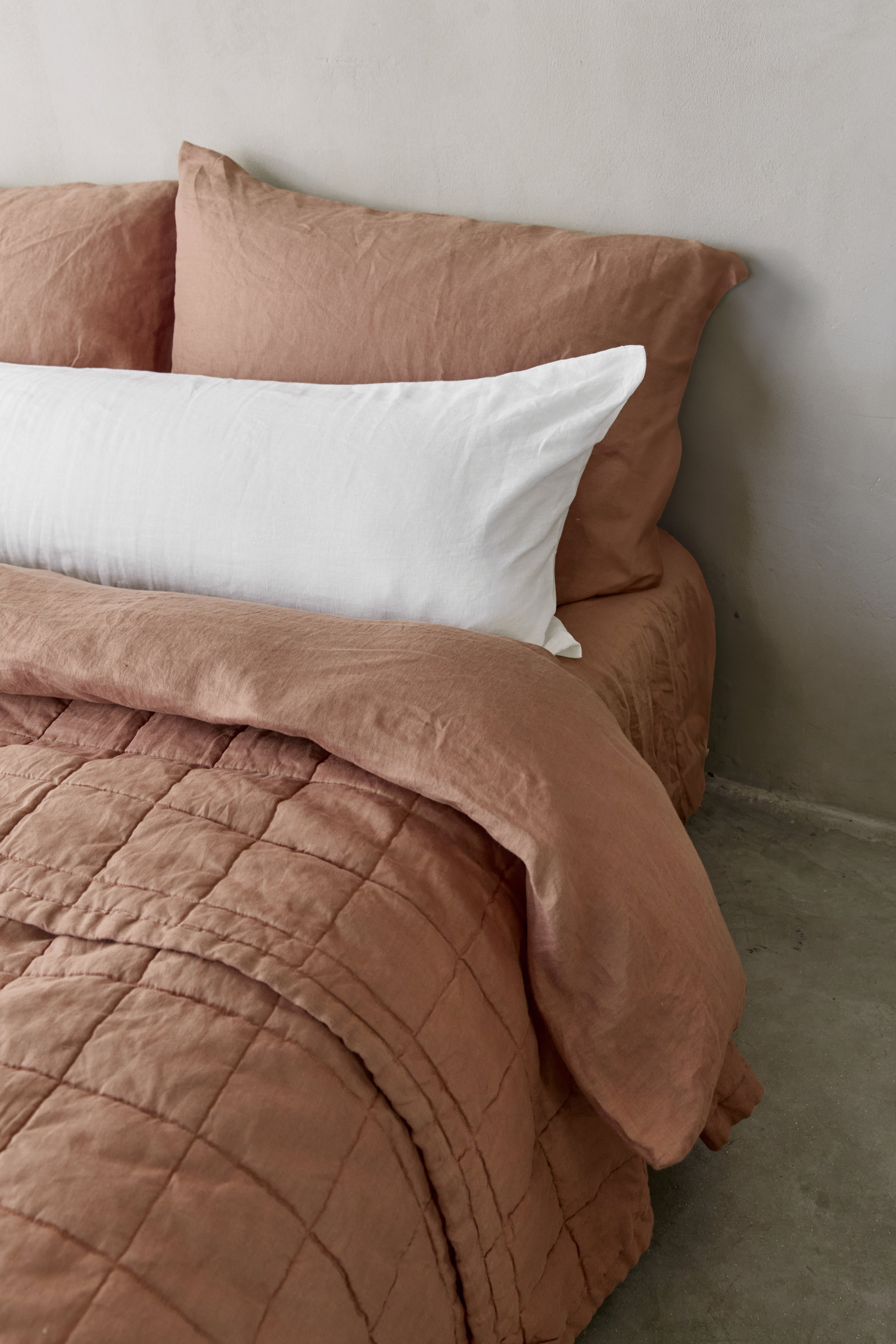 שמיכת קווילט פשתן Mocha Brew