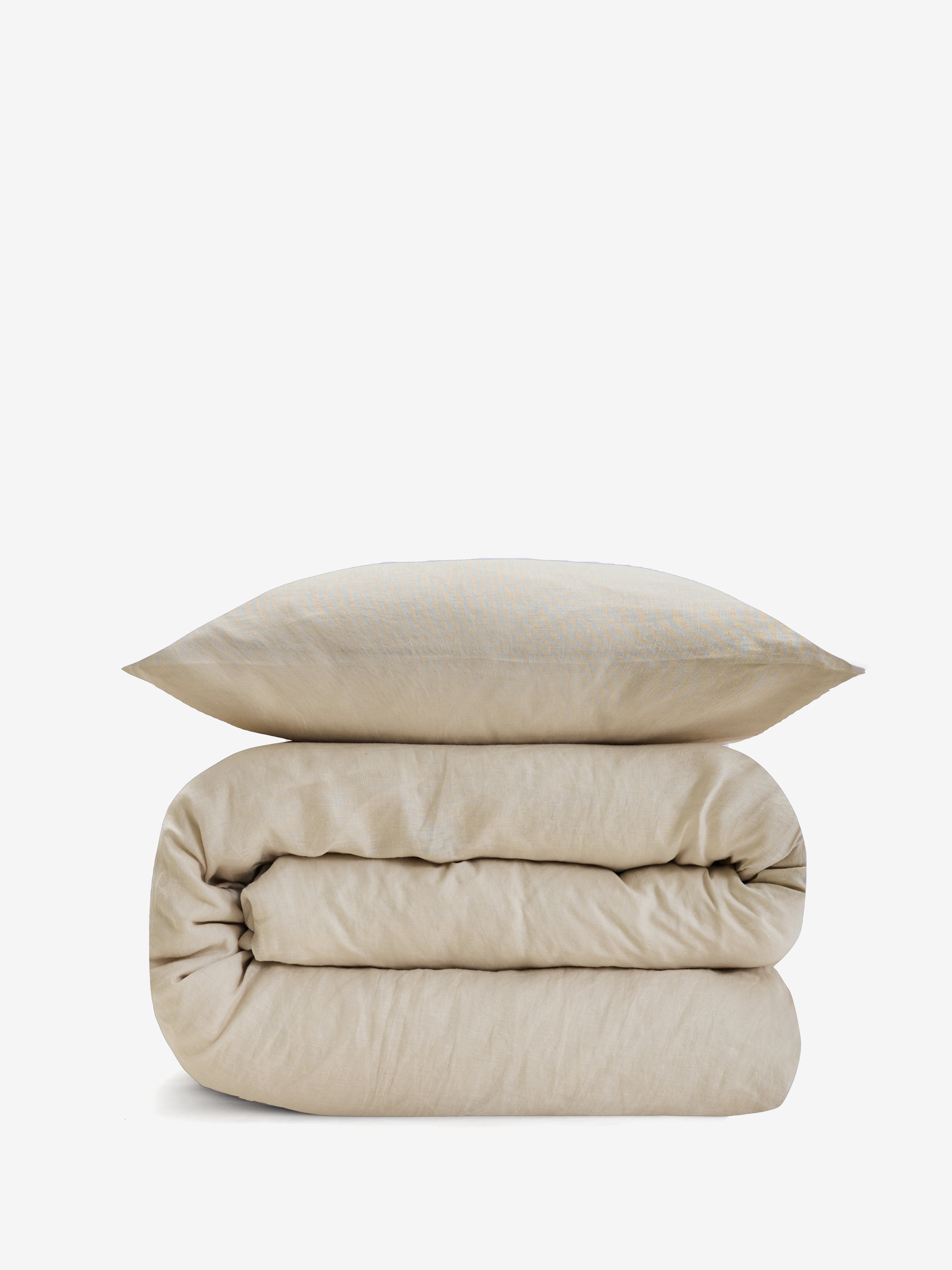 סט מצעי פשתן בצבע בז'