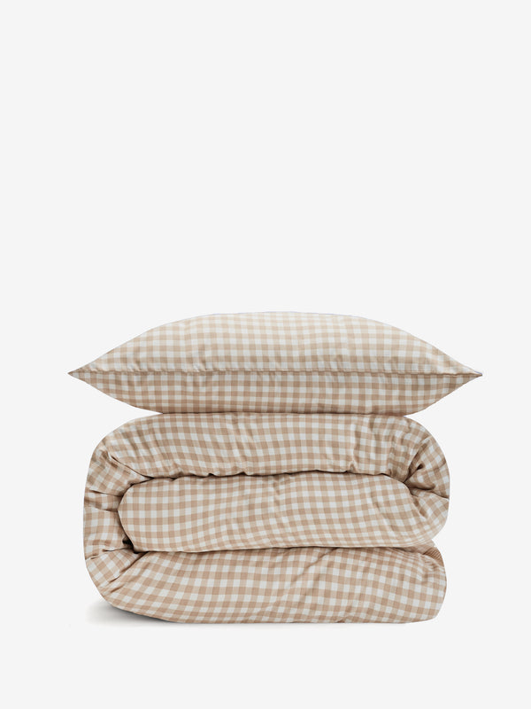 סט מצעי סאטן 500 ילדים Golden Honey Gingham