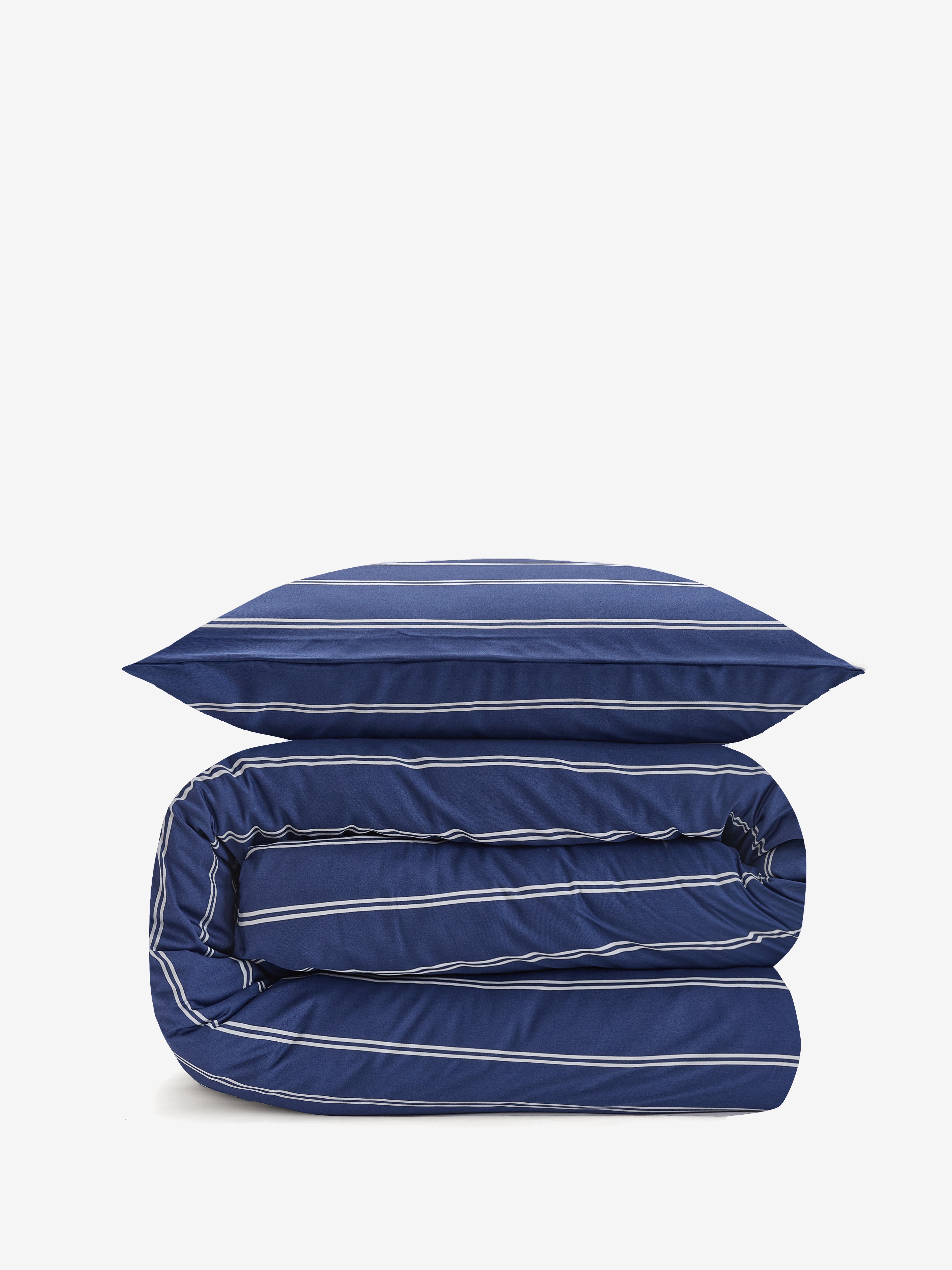 סט מצעי במבוק Midnight Blue Stripes