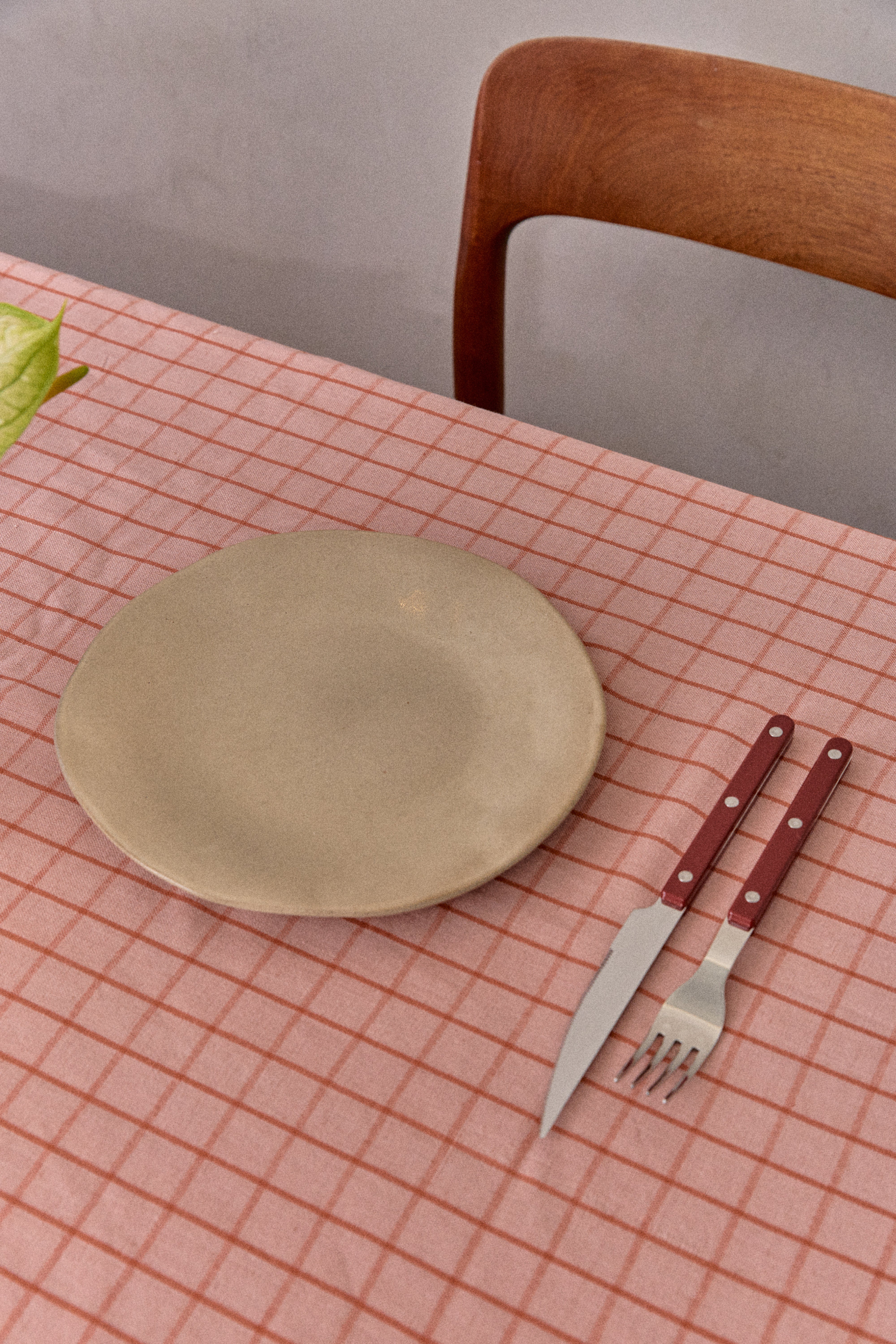 מפת שולחן כותנה פשתן  Clay Check