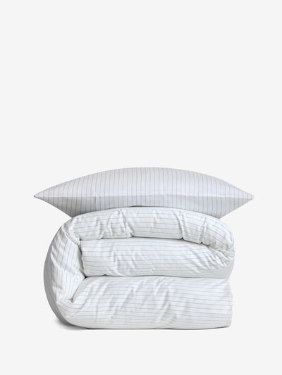 סט מצעי סאטן 500 Stripes Gray