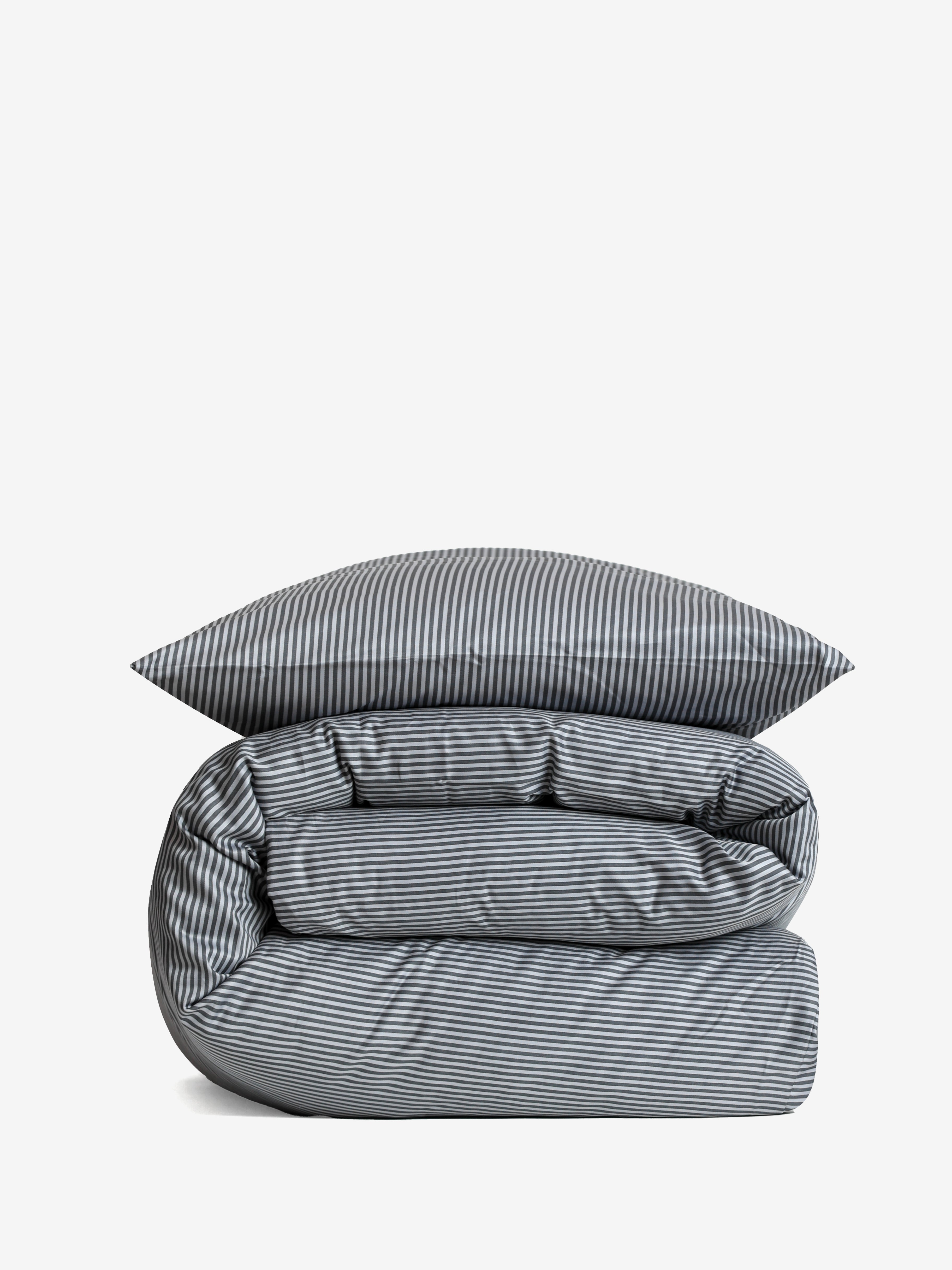 סט מצעי פרקל Dark Gray Stripes