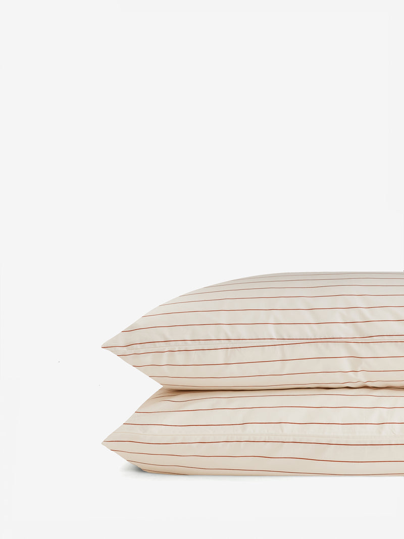 stripes.terracotta pillowcase