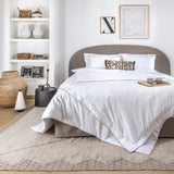 gray piping bed sheets 