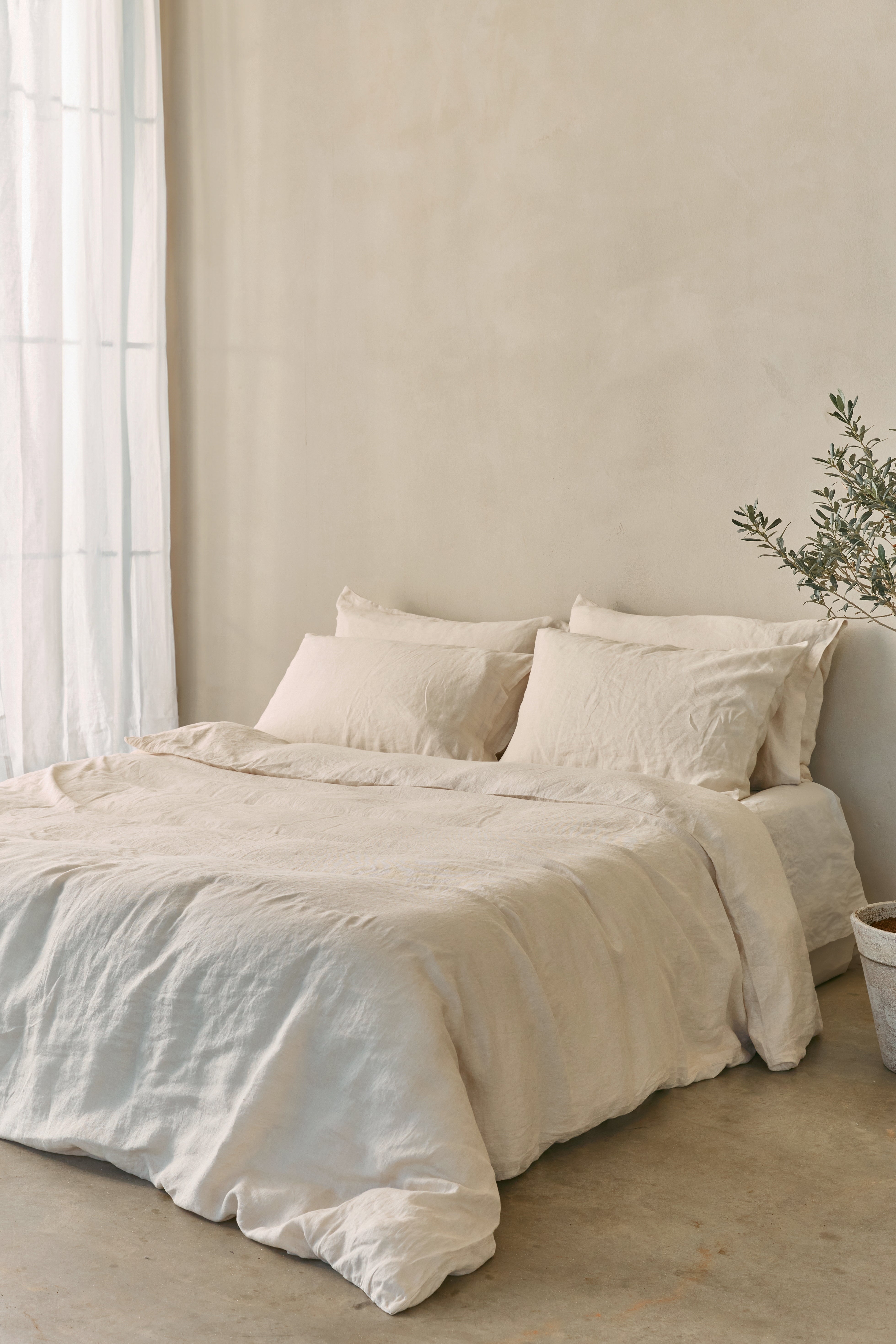 סט מצעי פשתן Oat Latte