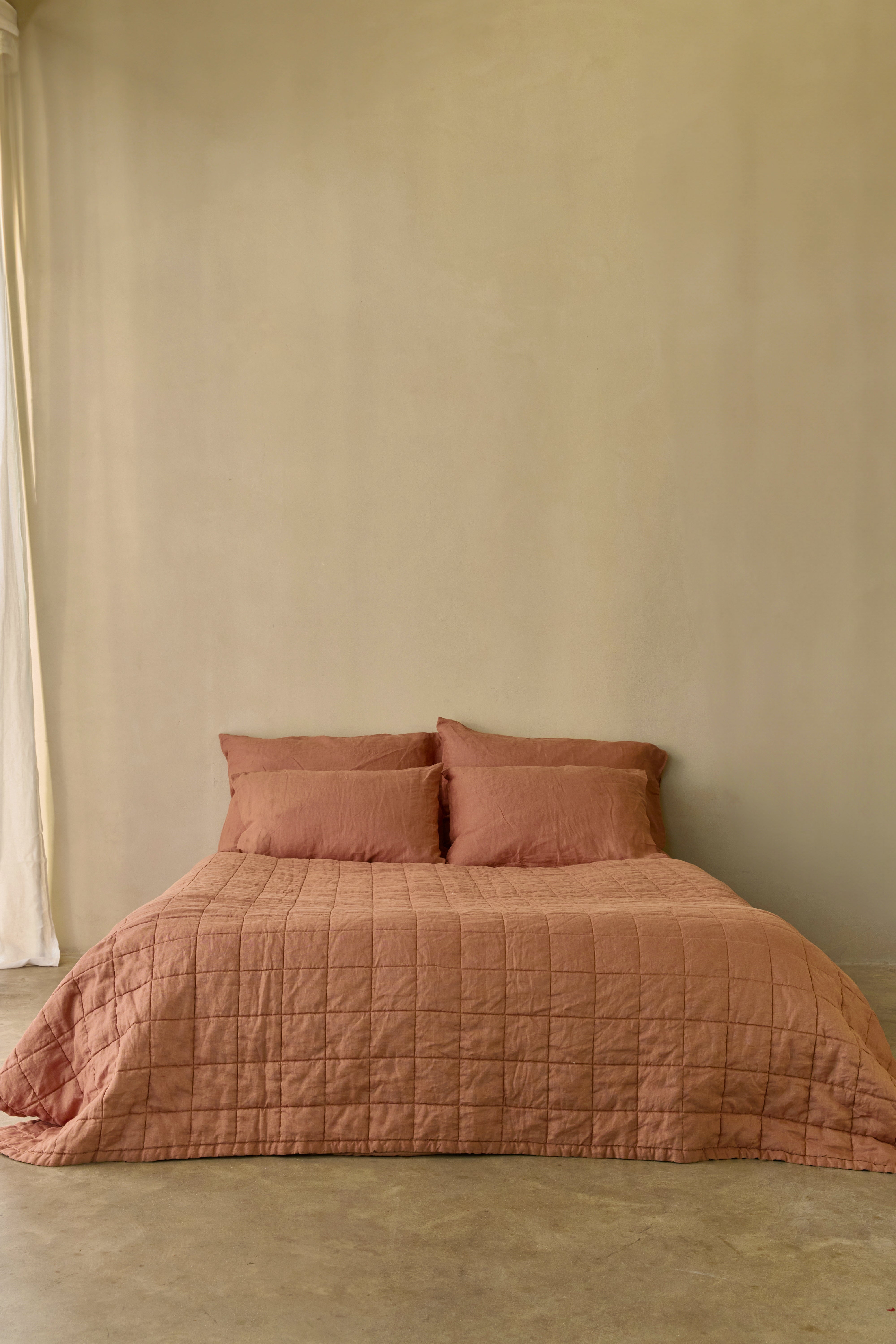 שמיכת קווילט פשתן Mocha Brew