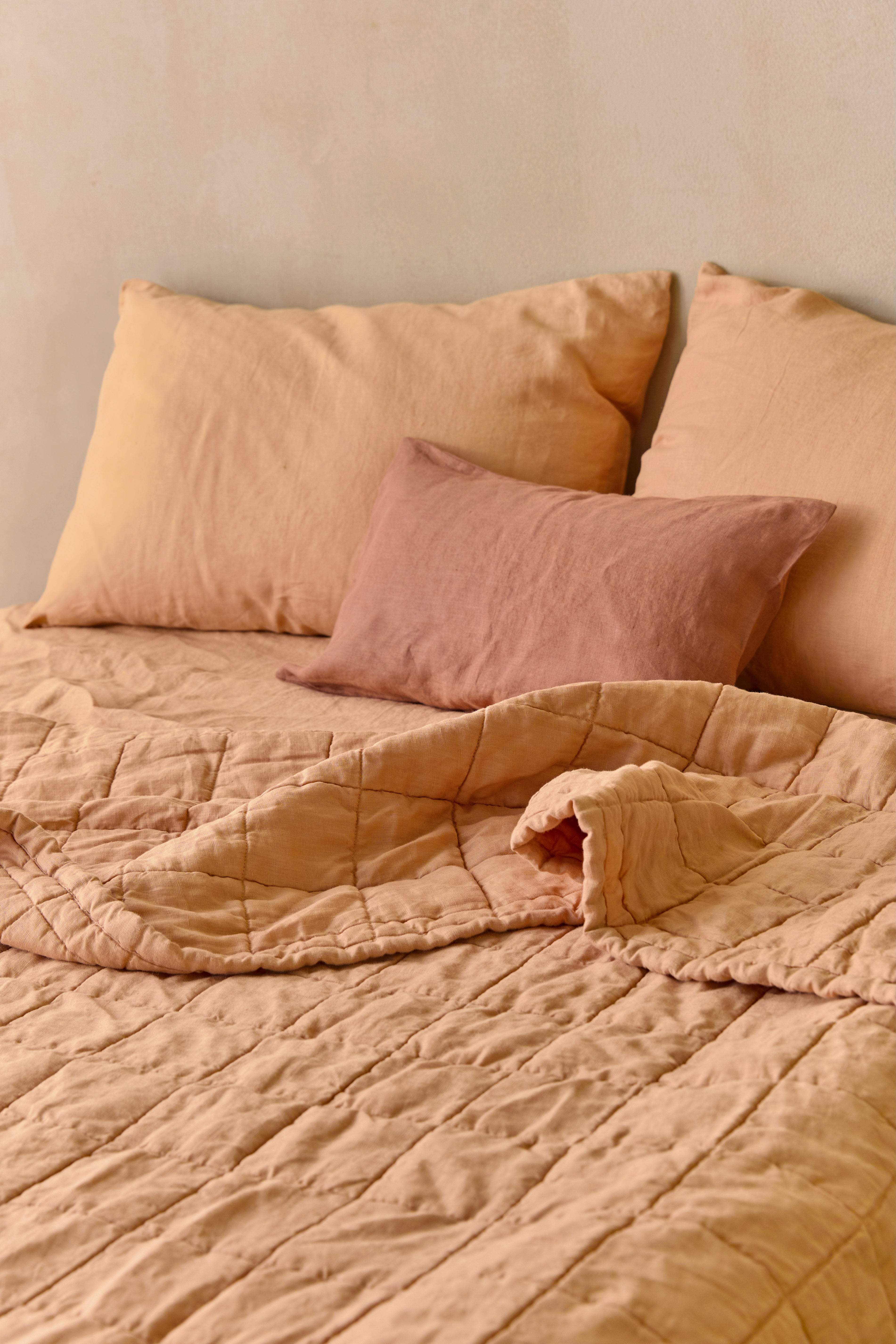 שמיכת קווילט פשתן Maple Sugar