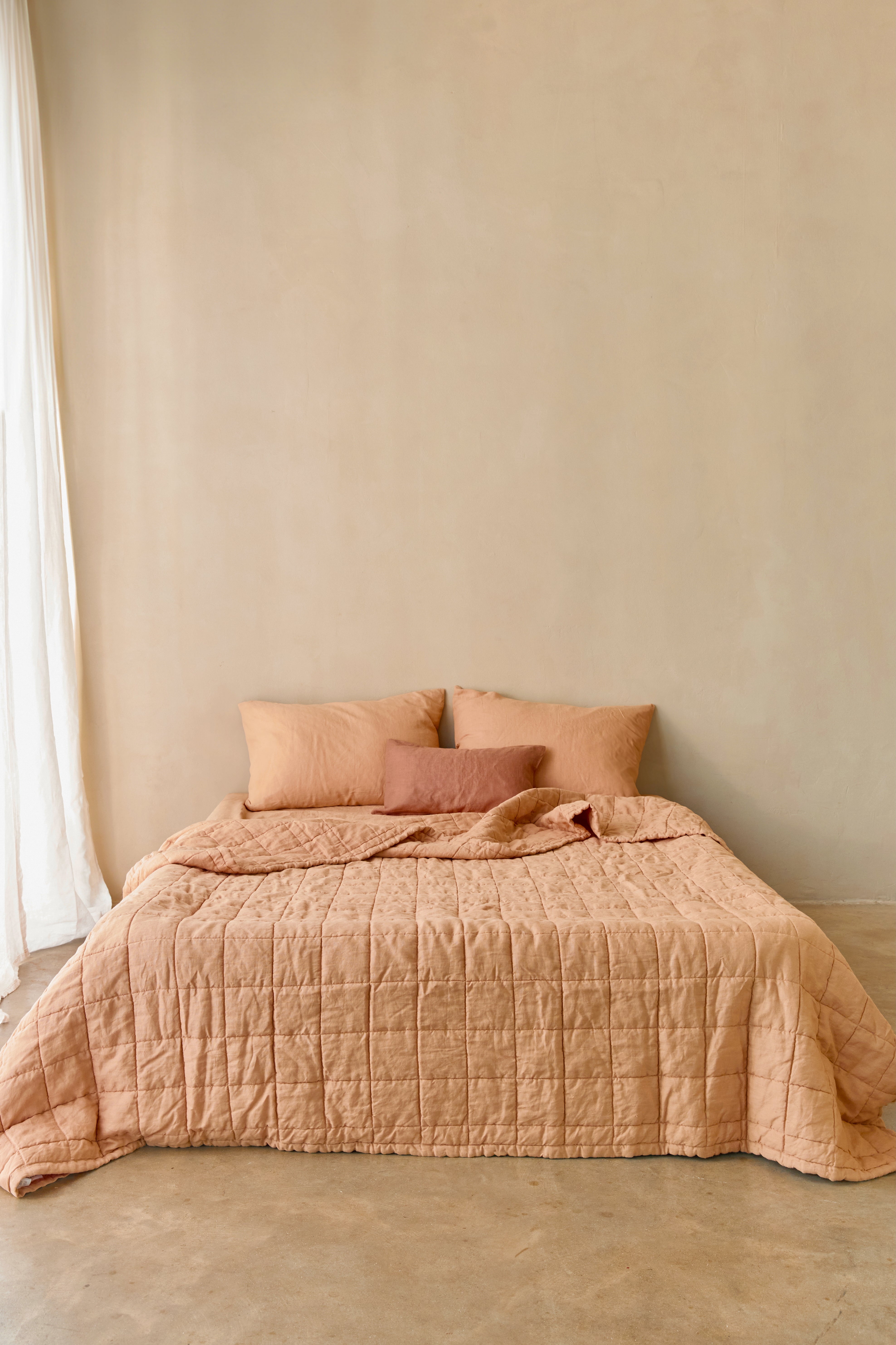 שמיכת קווילט פשתן Maple Sugar