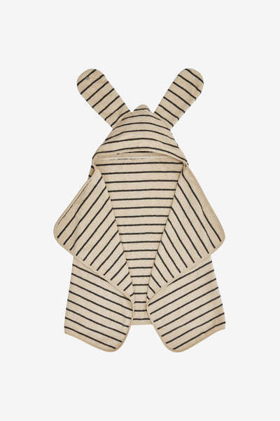 cream.black cuddle baby towel