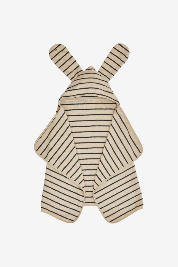 cream.black cuddle baby towel