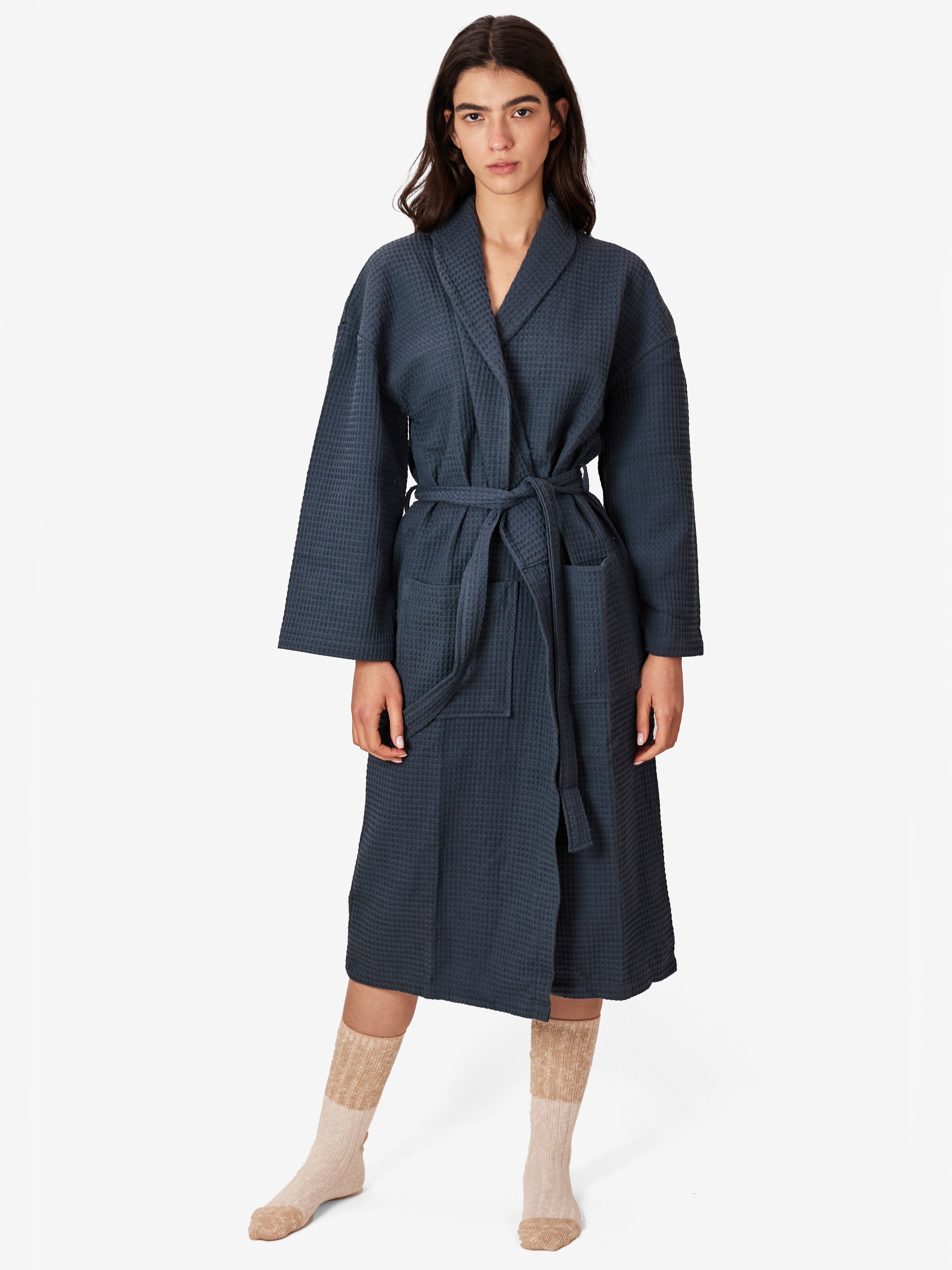 graphite Waffle Robe