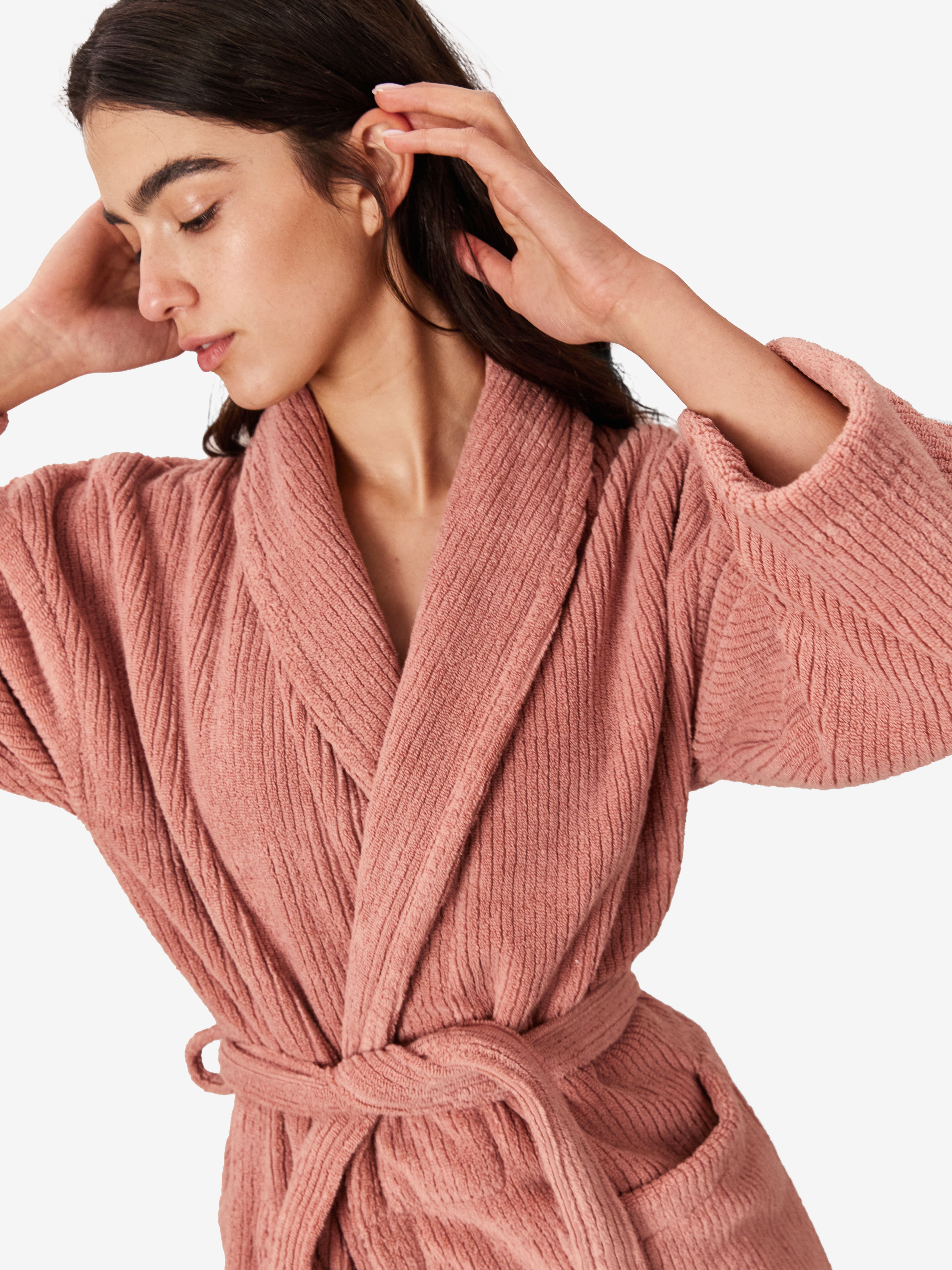 cinnamon ribbed robe