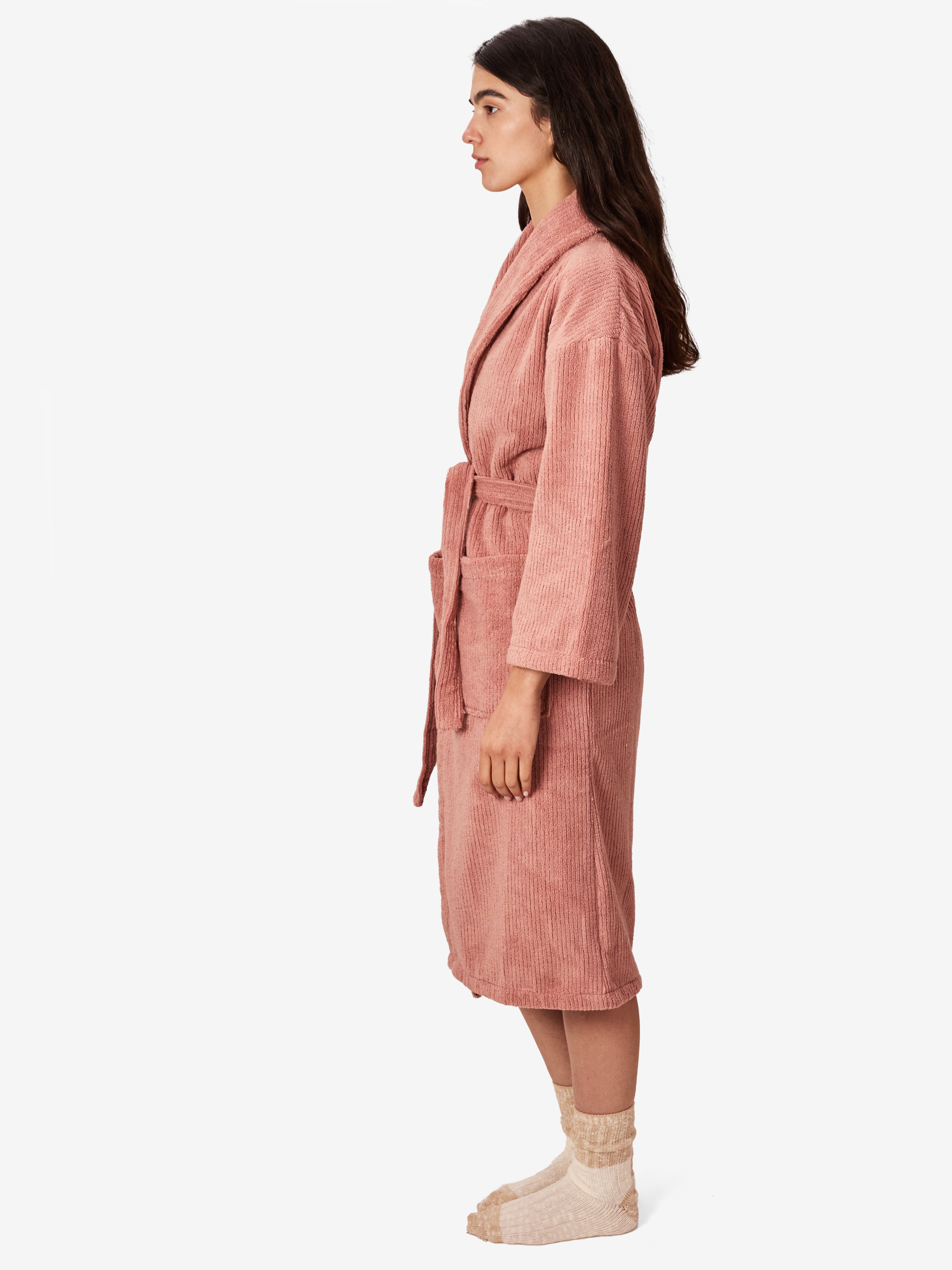 cinnamon ribbed robe