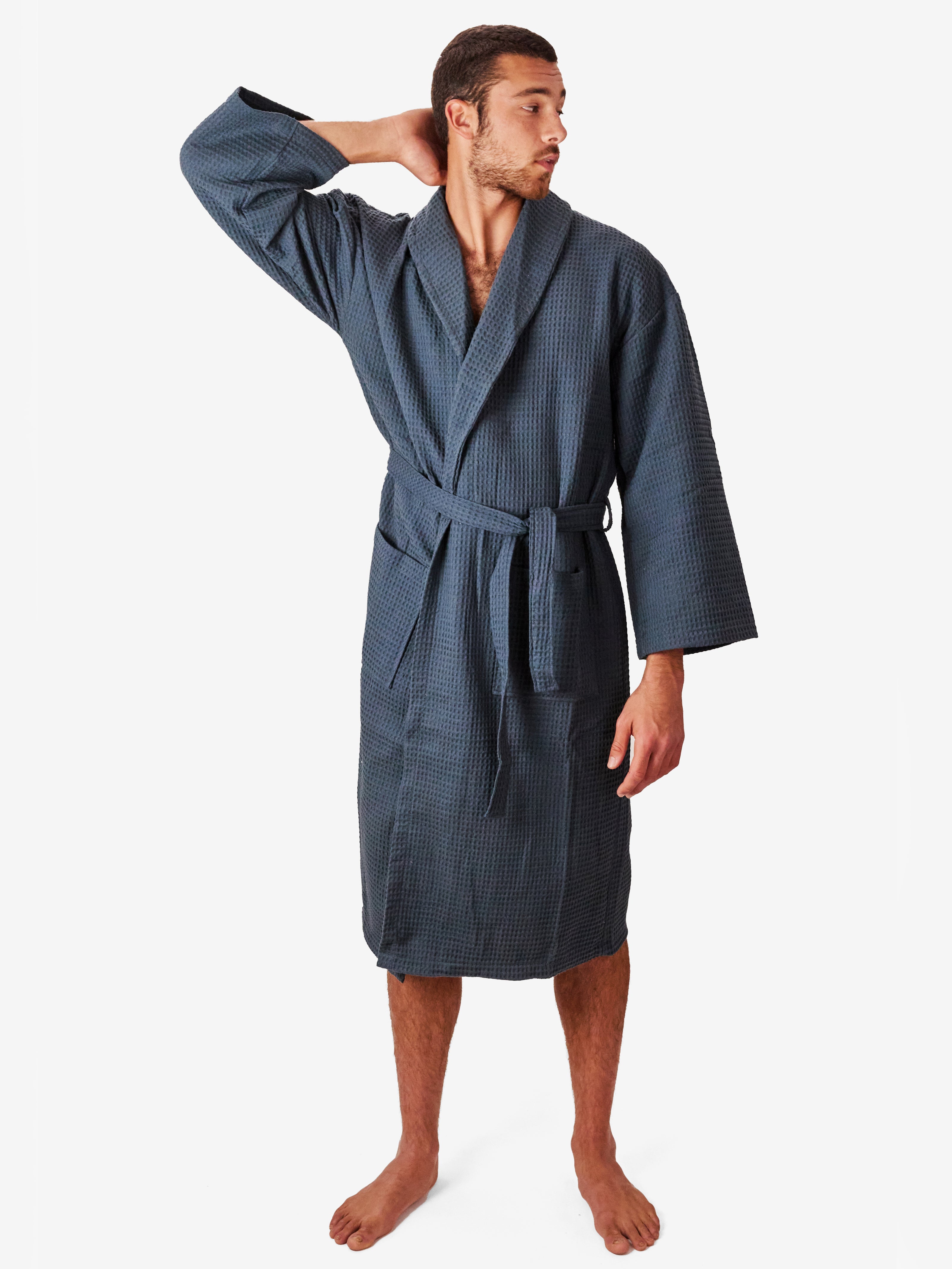 graphite Waffle Robe