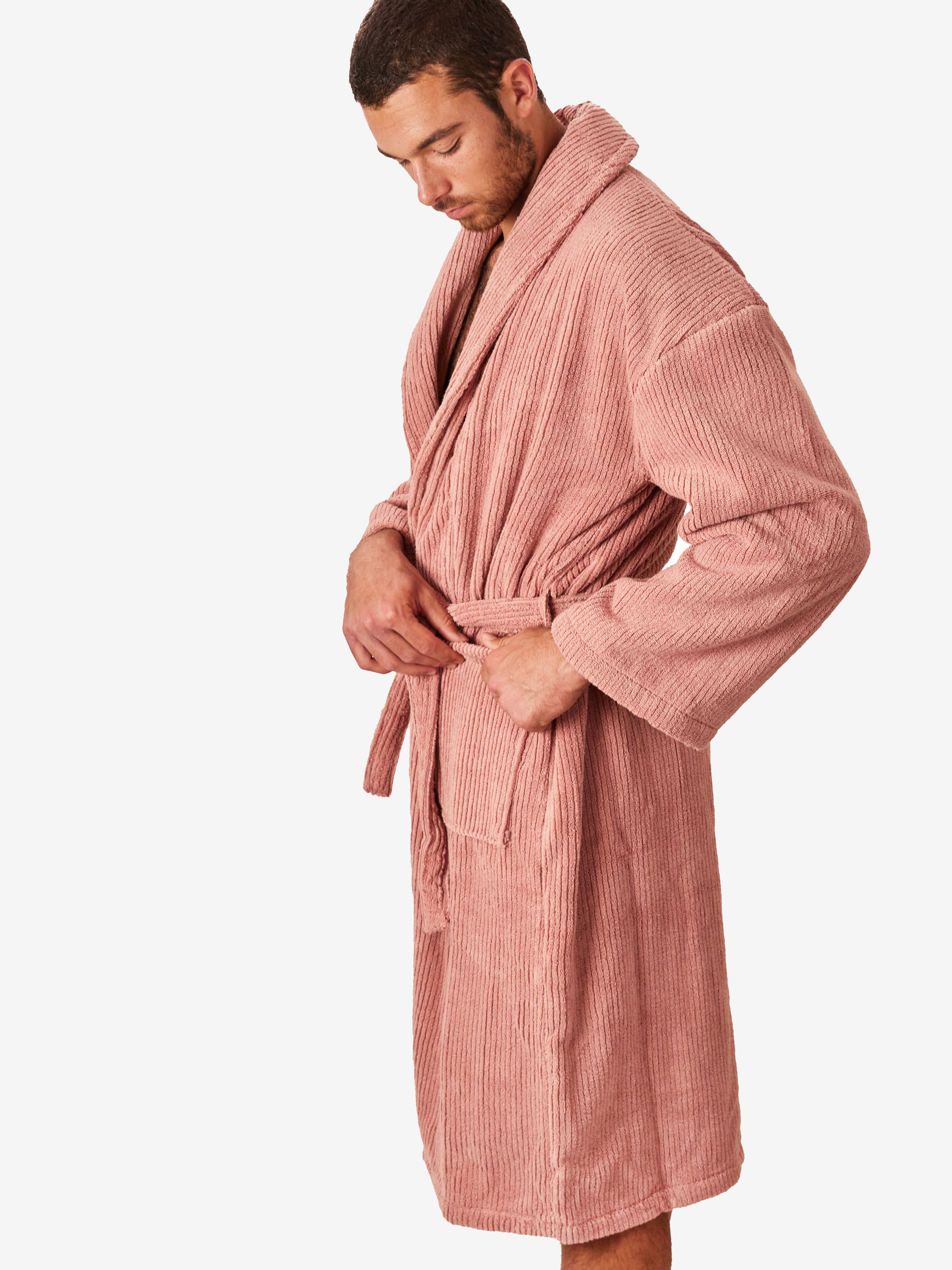 cinnamon ribbed robe