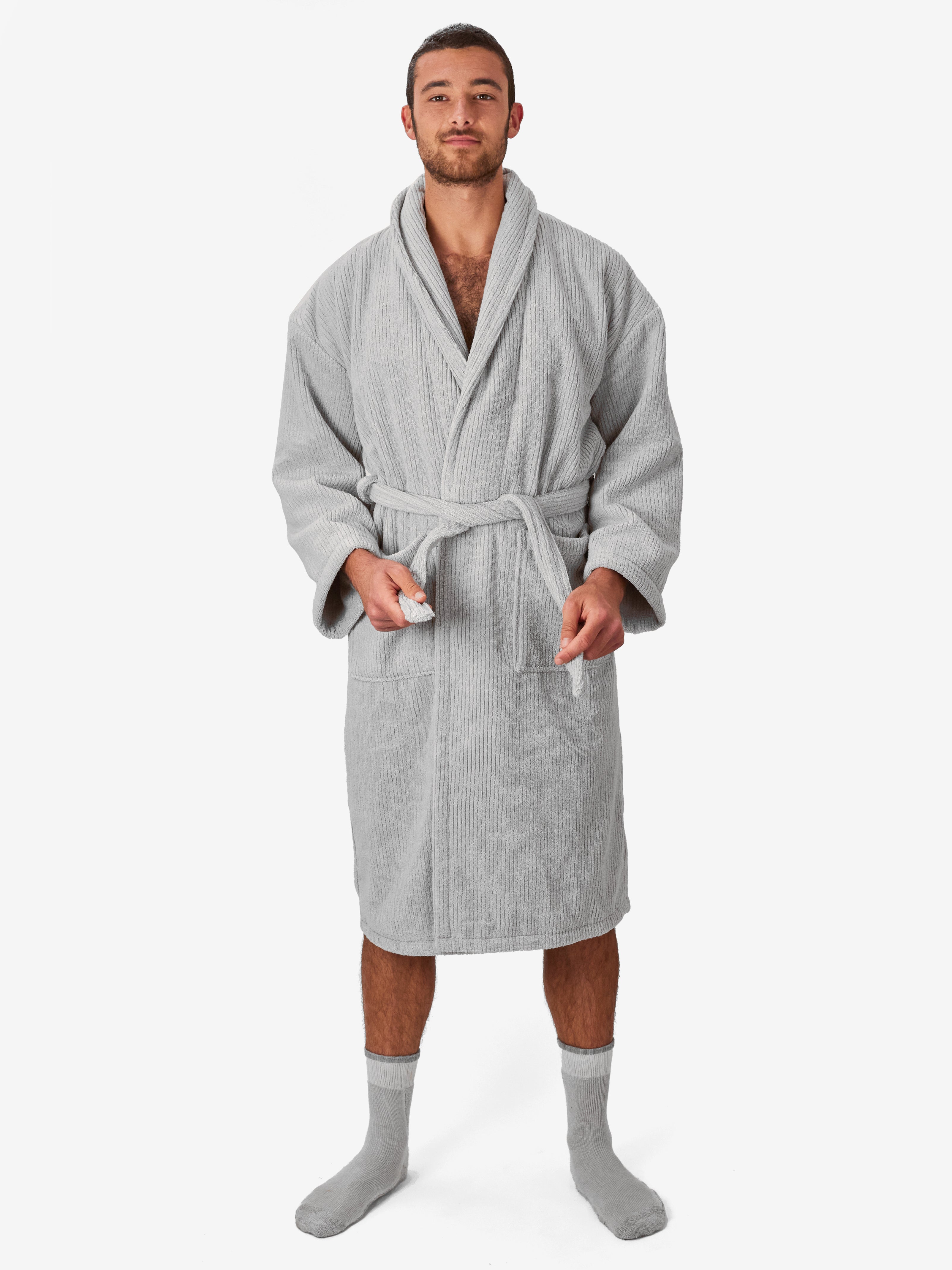 earl.gray ribbed robe