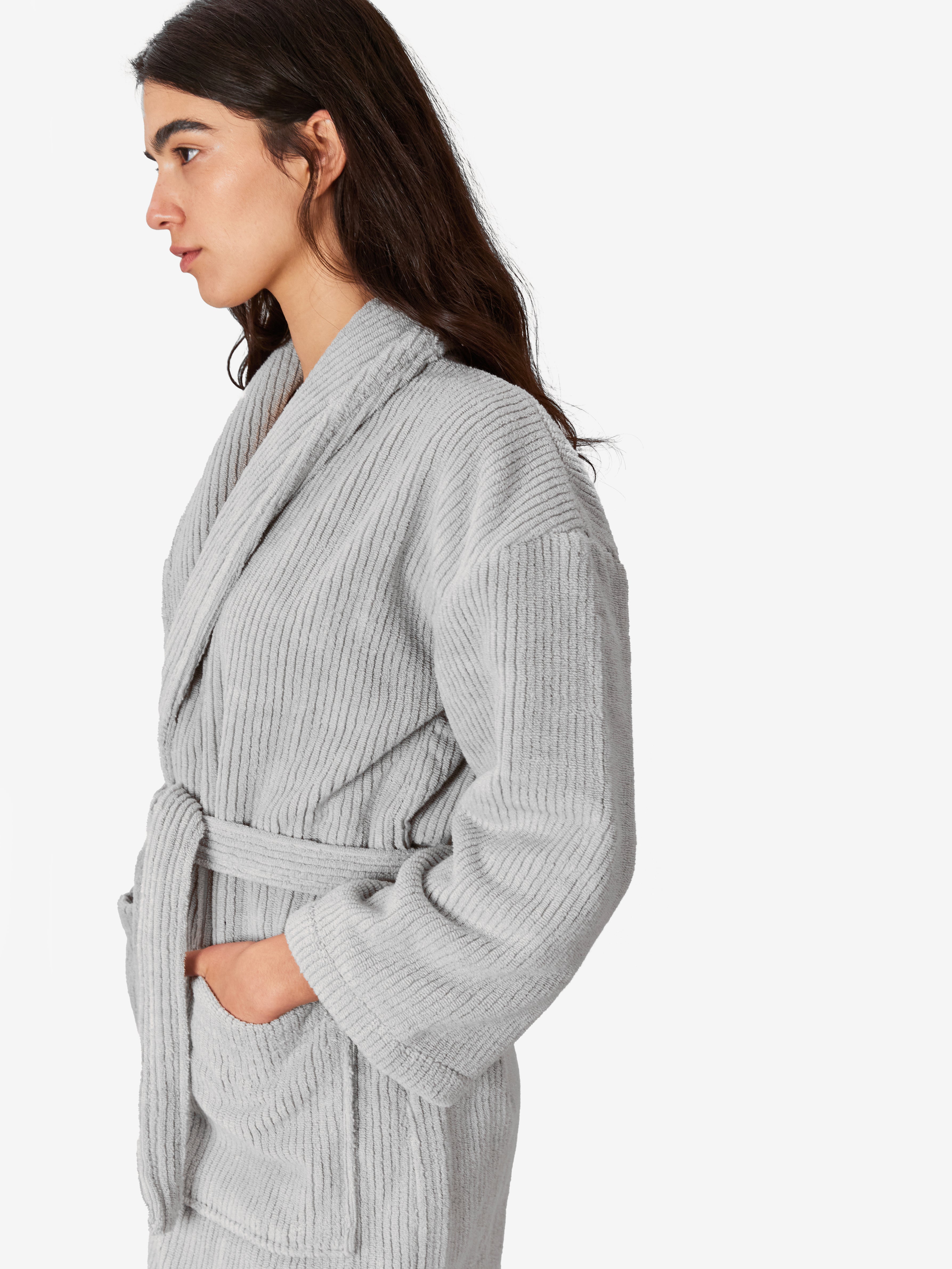 earl.gray ribbed robe